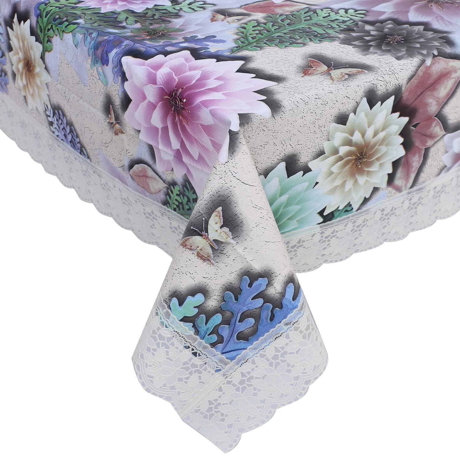 Kuber Industries PVC 4 Seater Centre Table Cover  White