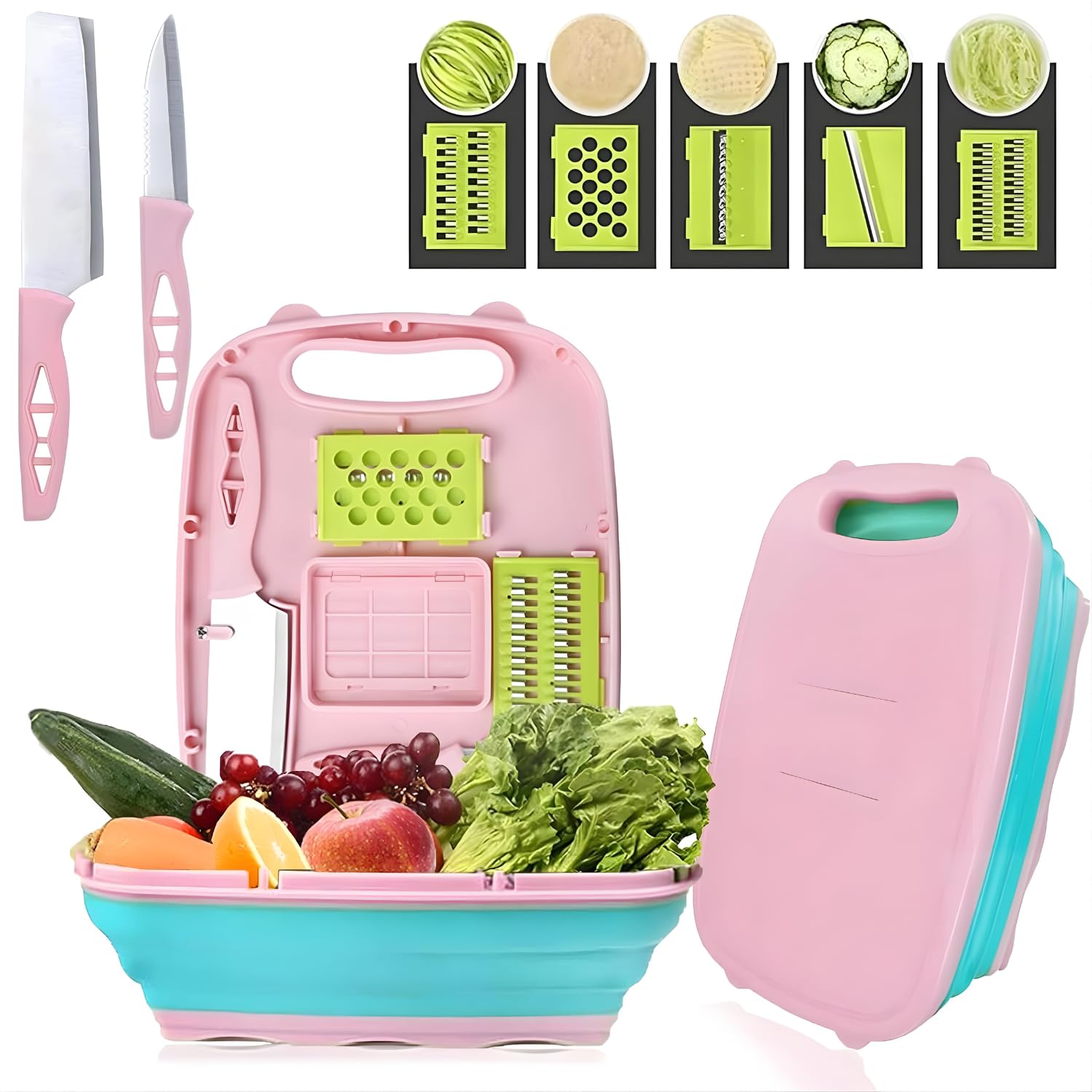 9 In 1 Vegetable Chopper With Container | Multi Functional Manual Vegetable Cutter & Slicer | Onion Potato Carrot Fruit Chopping