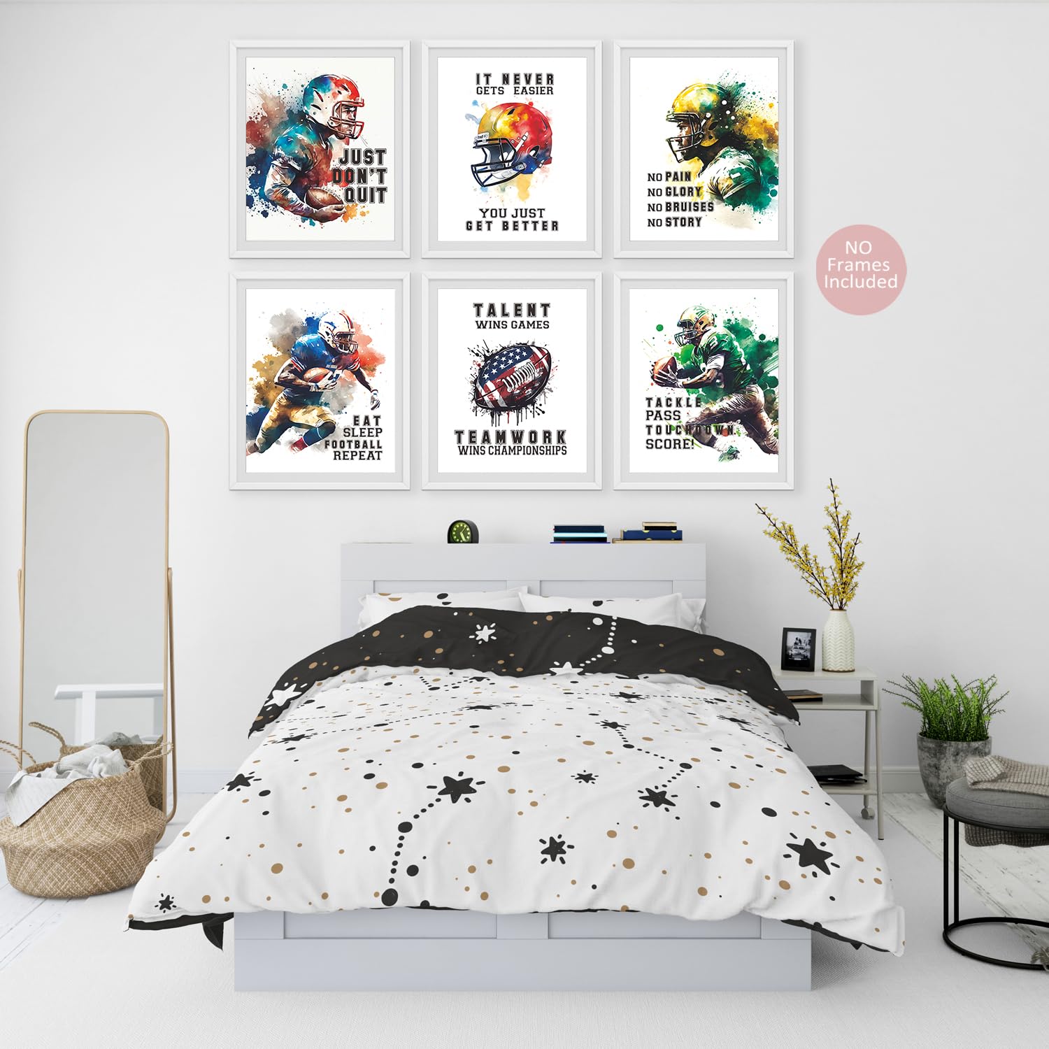 Football Poster Wall Decor Art Prints Motivational Posters Boys Bedroom Teenage Room Decor Office Decoration Inspirational Quote