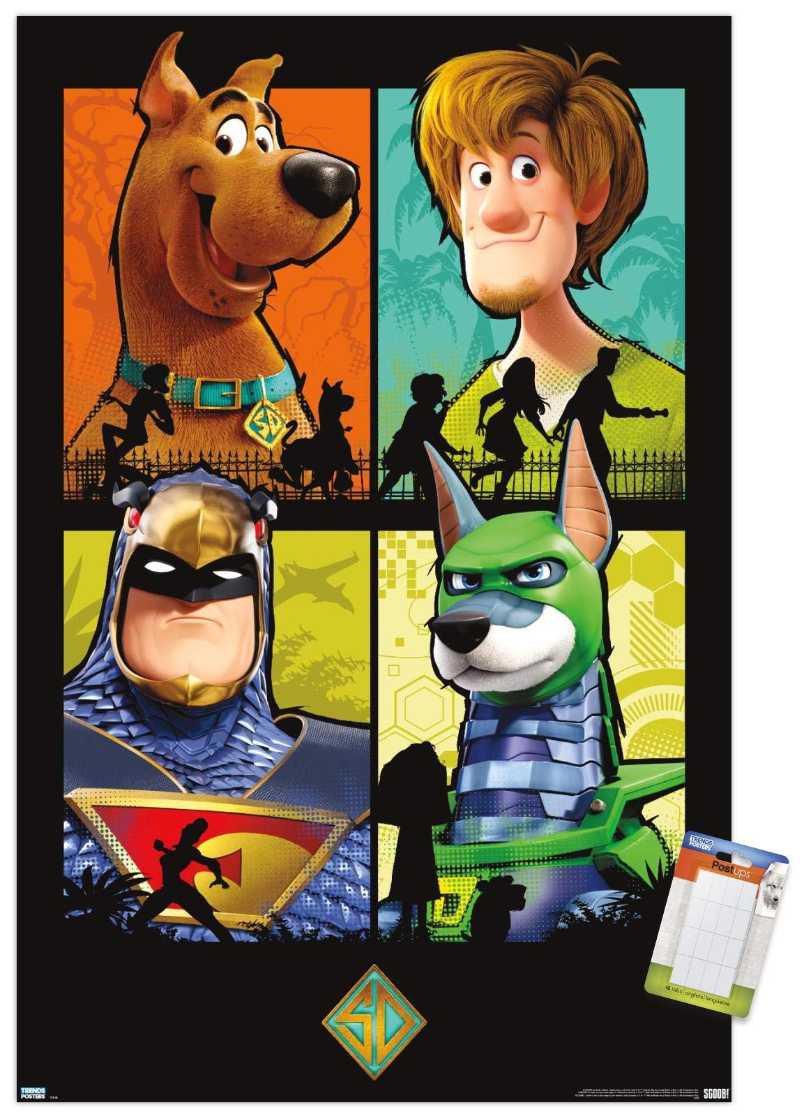 Trends International Scooby- Doo: Scoob! - Grid Wall Poster, 22.375'' X 34'', Poster & Mount Bundle