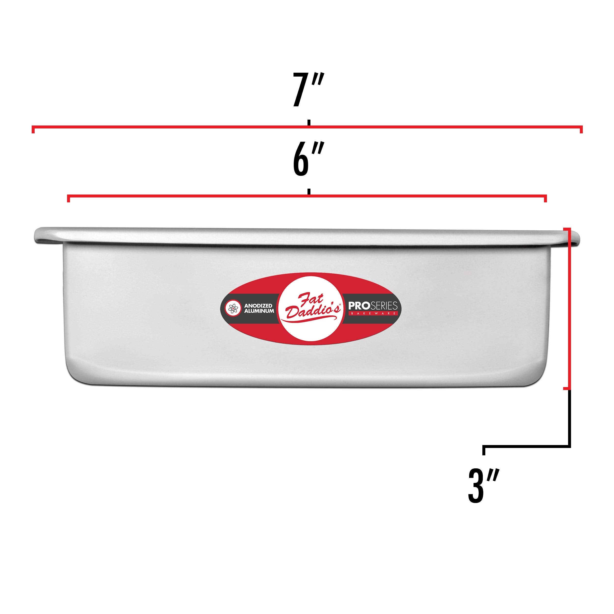 Fat Daddio'S Psq-663 Anodized Aluminum Square Cake Pan, 6 X 3 Inch