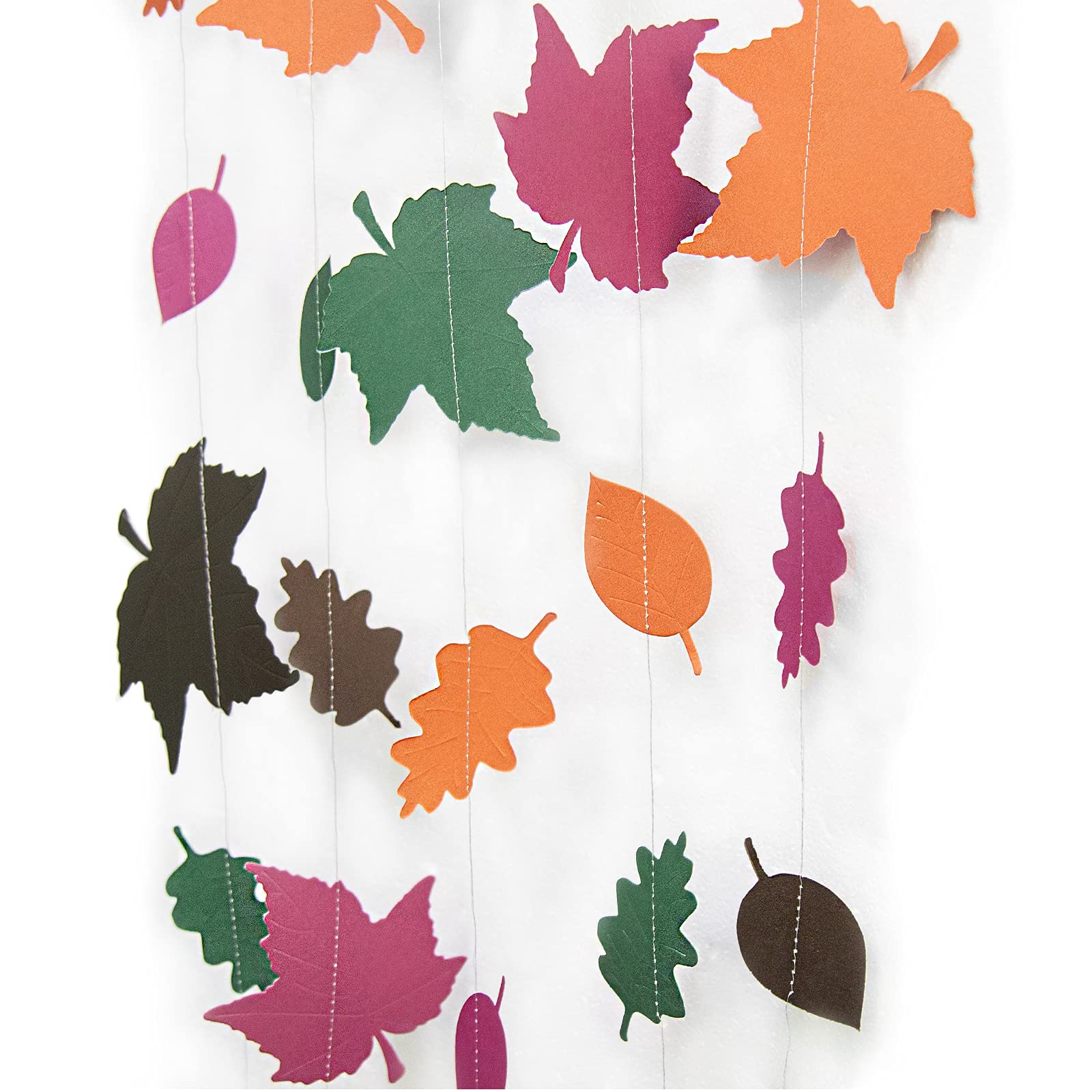 Fall Leaf Garlands Burt Orange Burgundy Emerald Wedding Decoration Birthday Party Thanks Giving Decor Autumn Hanging Maple Leaf Streamer Banner Backdrop Baby Shower Party Supplies