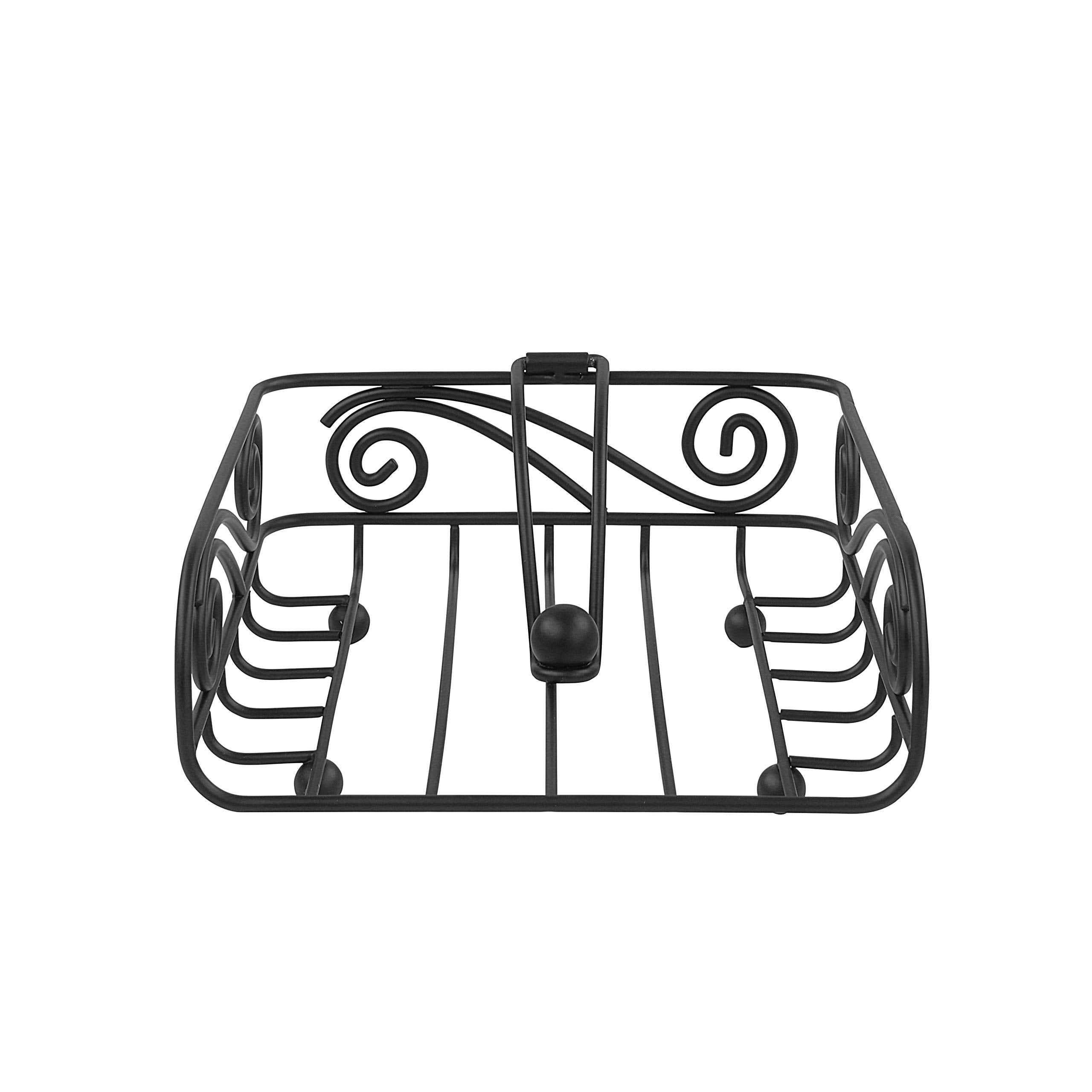 Spectrum Diversified Scroll Deco Weighted Flat Holder Arm, Traditional-Style Napkin Dispenser, Sturdy Steel Kitchen & Dining Roo