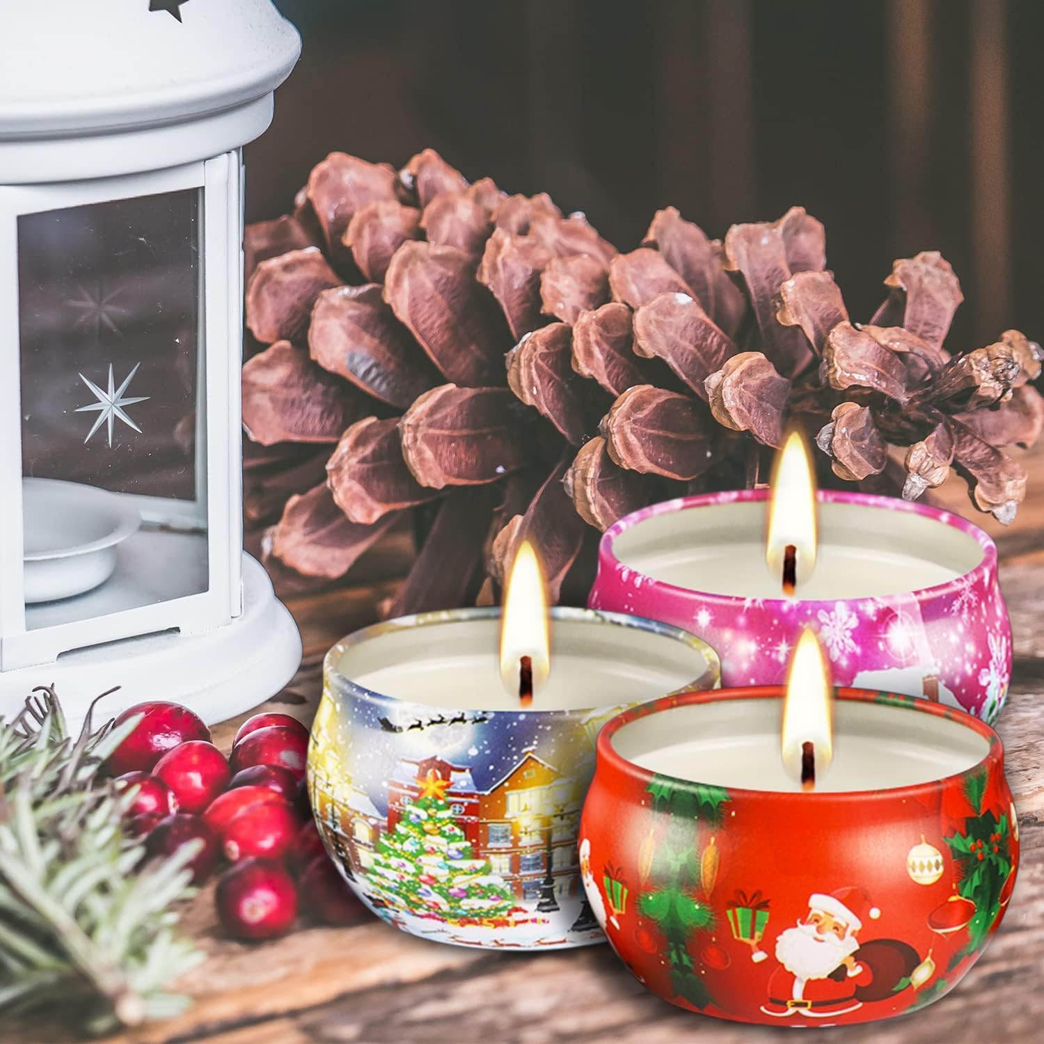 16pcs Christmas Scented Candles Set, 2.5oz Aromatherapy Candles Gift for Women, 16 Fragrances Soy Wax Candle for Christmas Holid