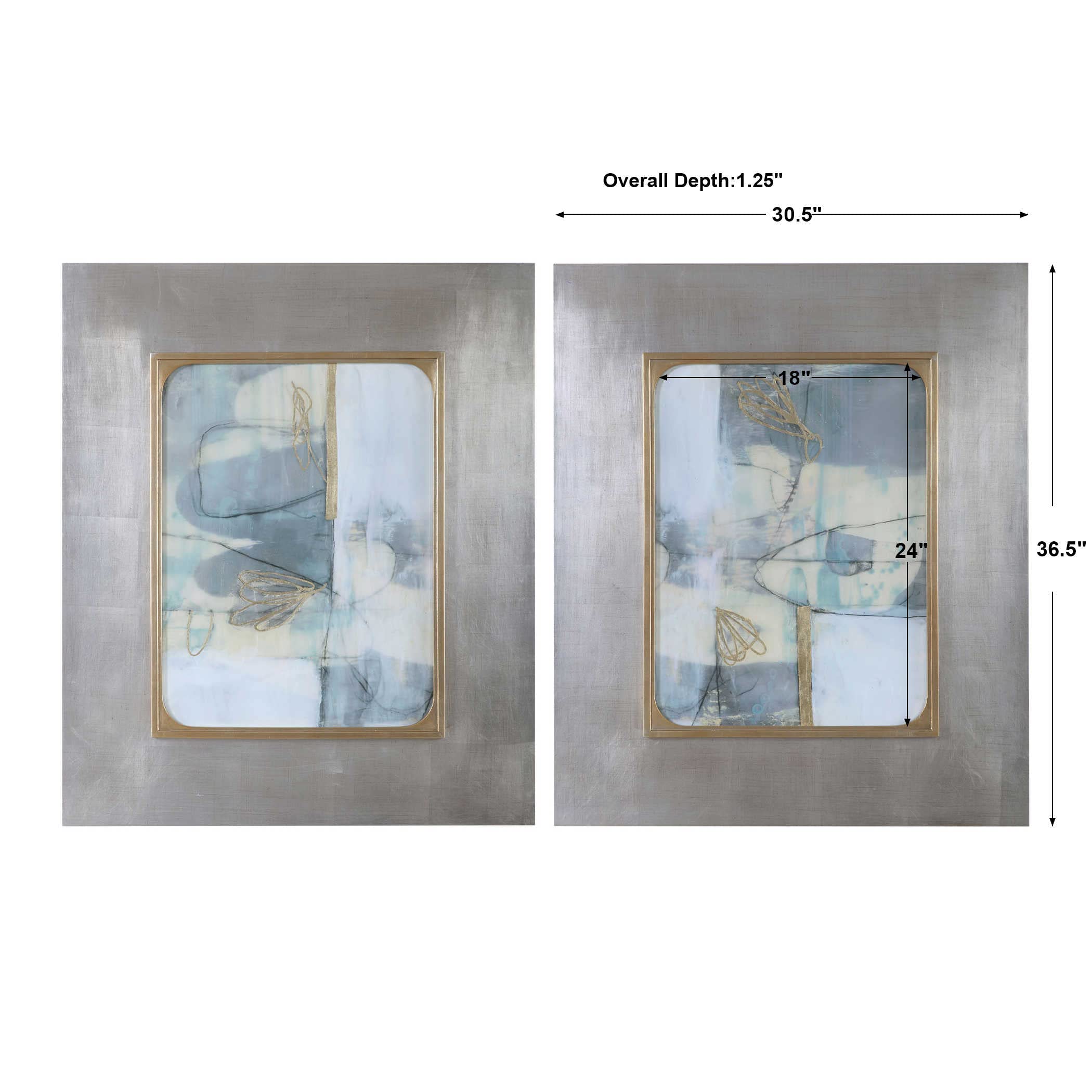 Uttermost Gilded Whimsy 36 1/2'' H 2-Piece Framed Wall Art Set