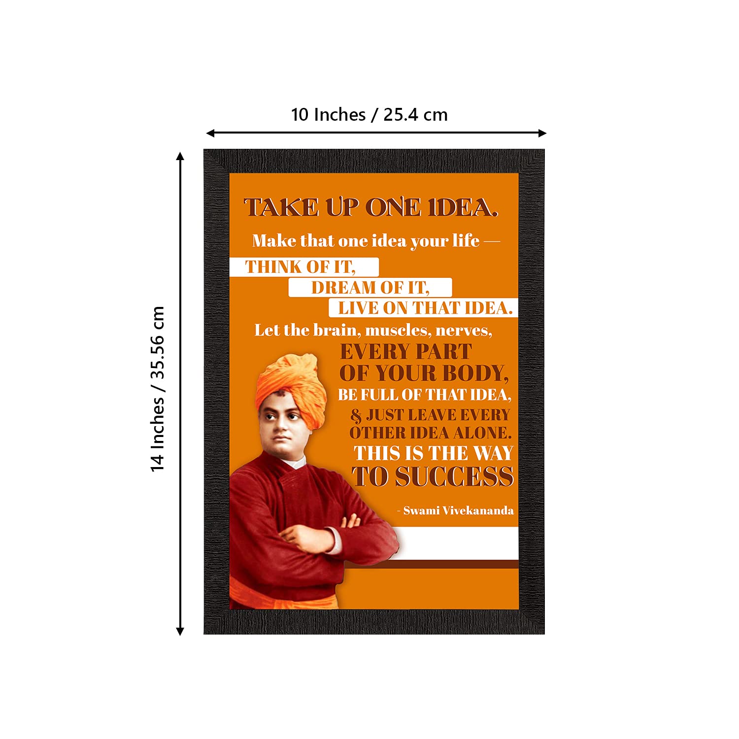 eCraftIndia Take Up One Idea Swami Vivekananda Motivational Quote Painting Digital Printed Wall Art - Inspirational Office, Livi