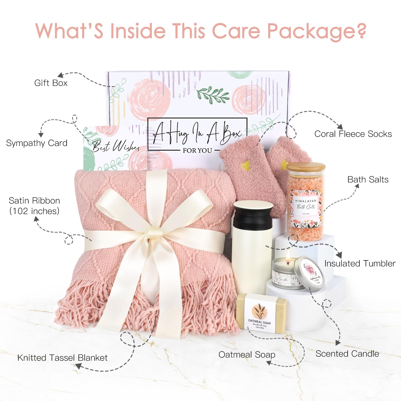 Get Well Soon Gifts For Women - Sympathy Gift Basket, Self Care Gifts For Women, Sending A Hug Care Package, After Surgery Gifts