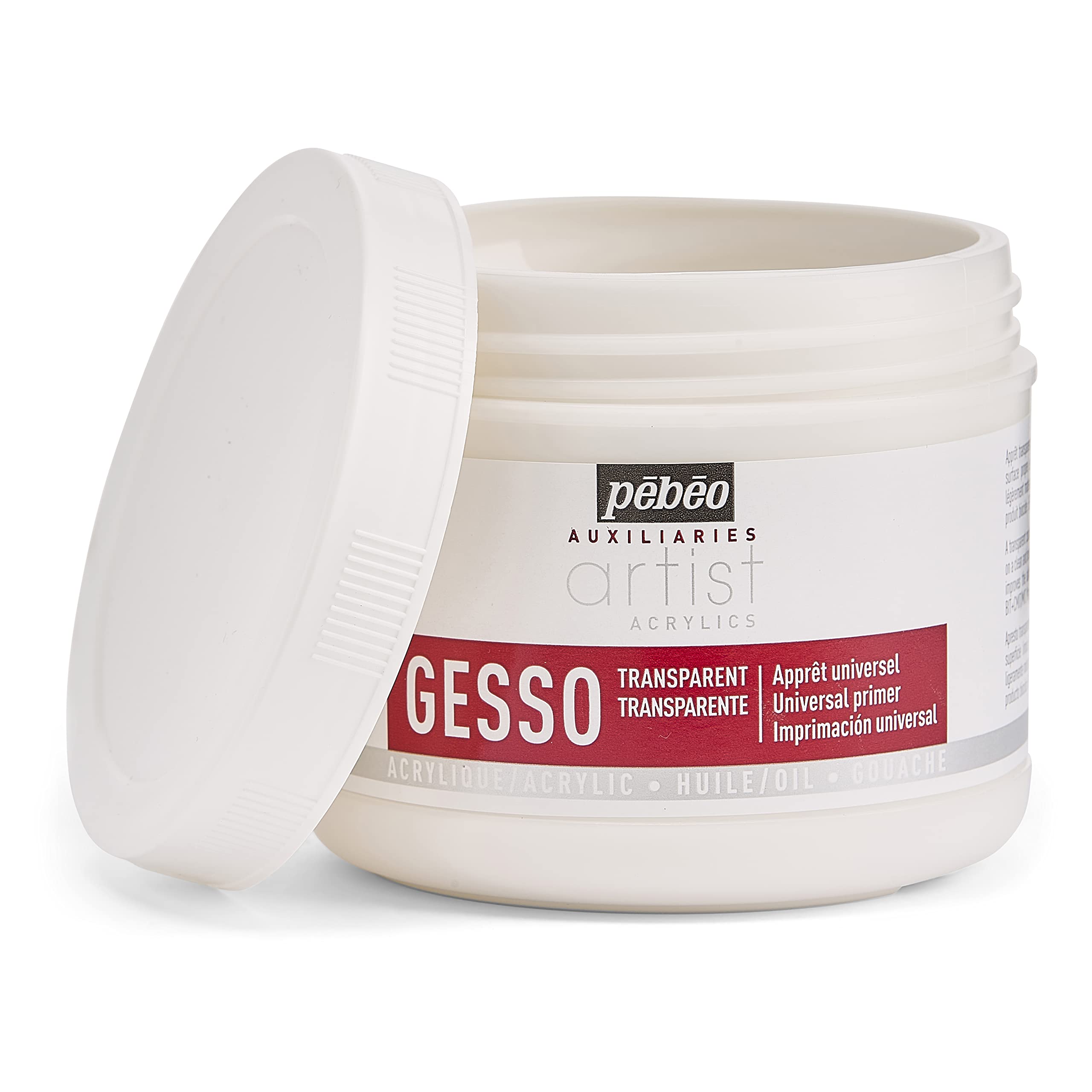 Pebeo Artist Acrylics Auxiliaries Transparent Gesso, 500-Milliliter