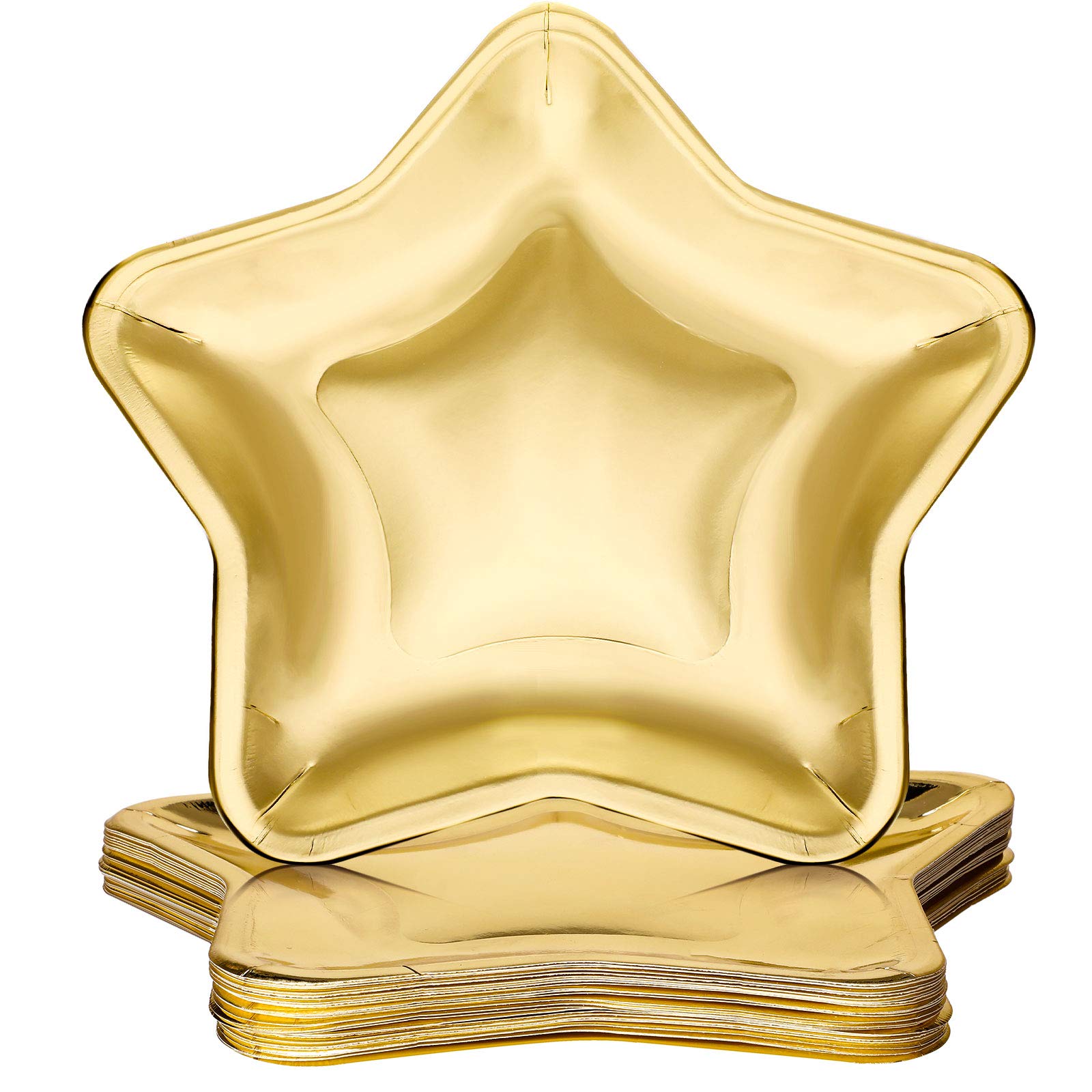 30 Pieces Thick Star Shaped Paper Plates Disposable Party Plate Pentagram Dinnerware Plate For Graduation Independence Day Weddi