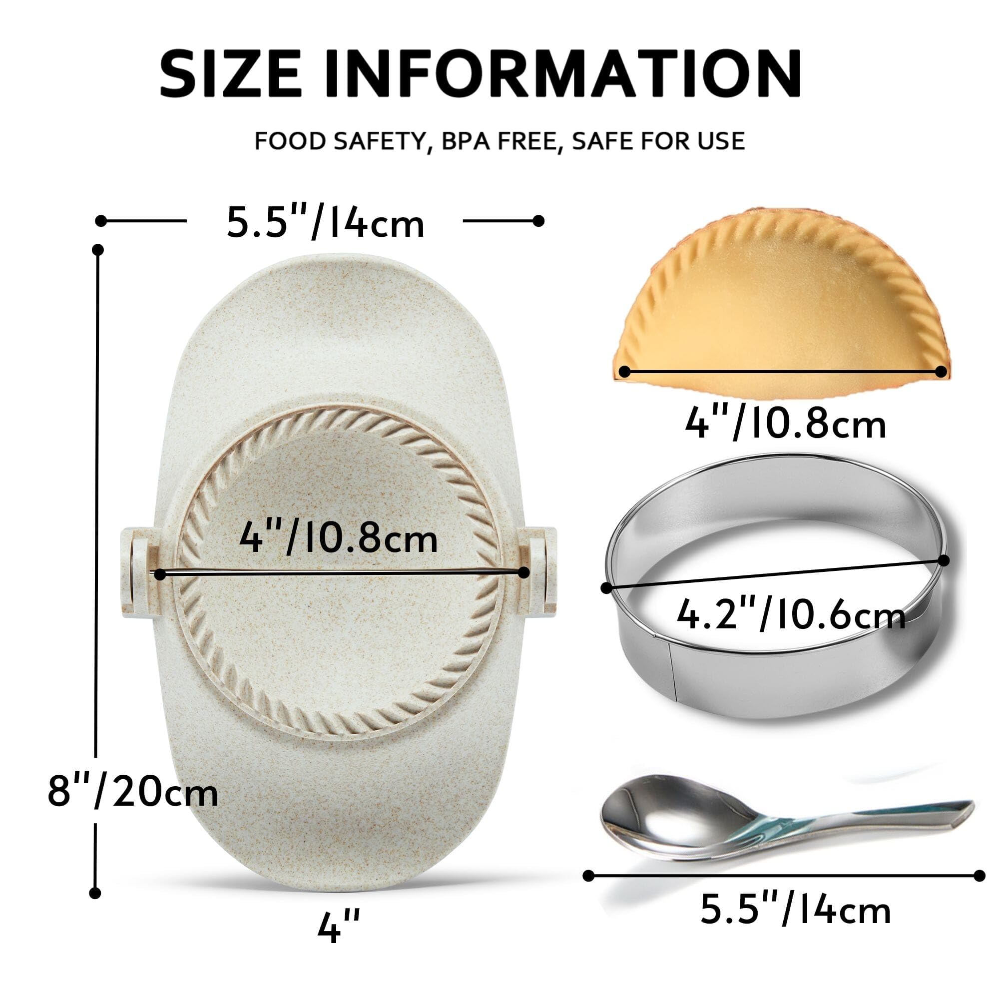 Mumsung Empanadas Press Maker Mold Set,4-Inch Dumpling Maker With Dough Cutter, Professional Kitchen Gadget For Empanada, Pierog