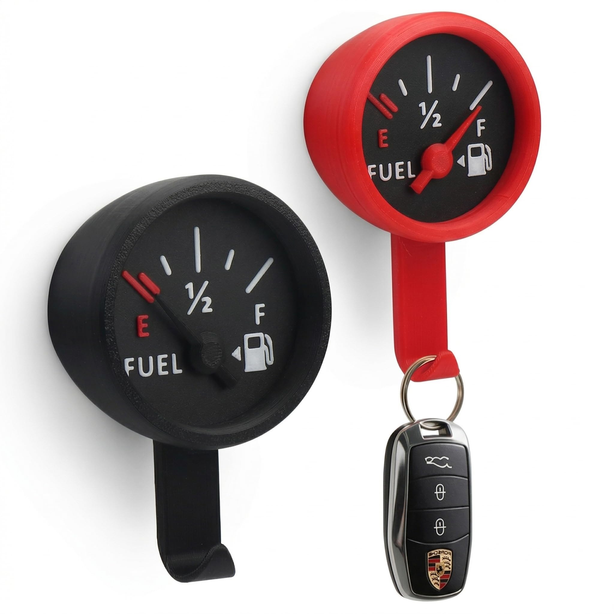 SID MAGIC Fuel Gauge Key Holder 2pcs Moving Needle Car Gas Meter Wall Hook for Car Lovers Clever and Interactive 3DPrinted(8cmx