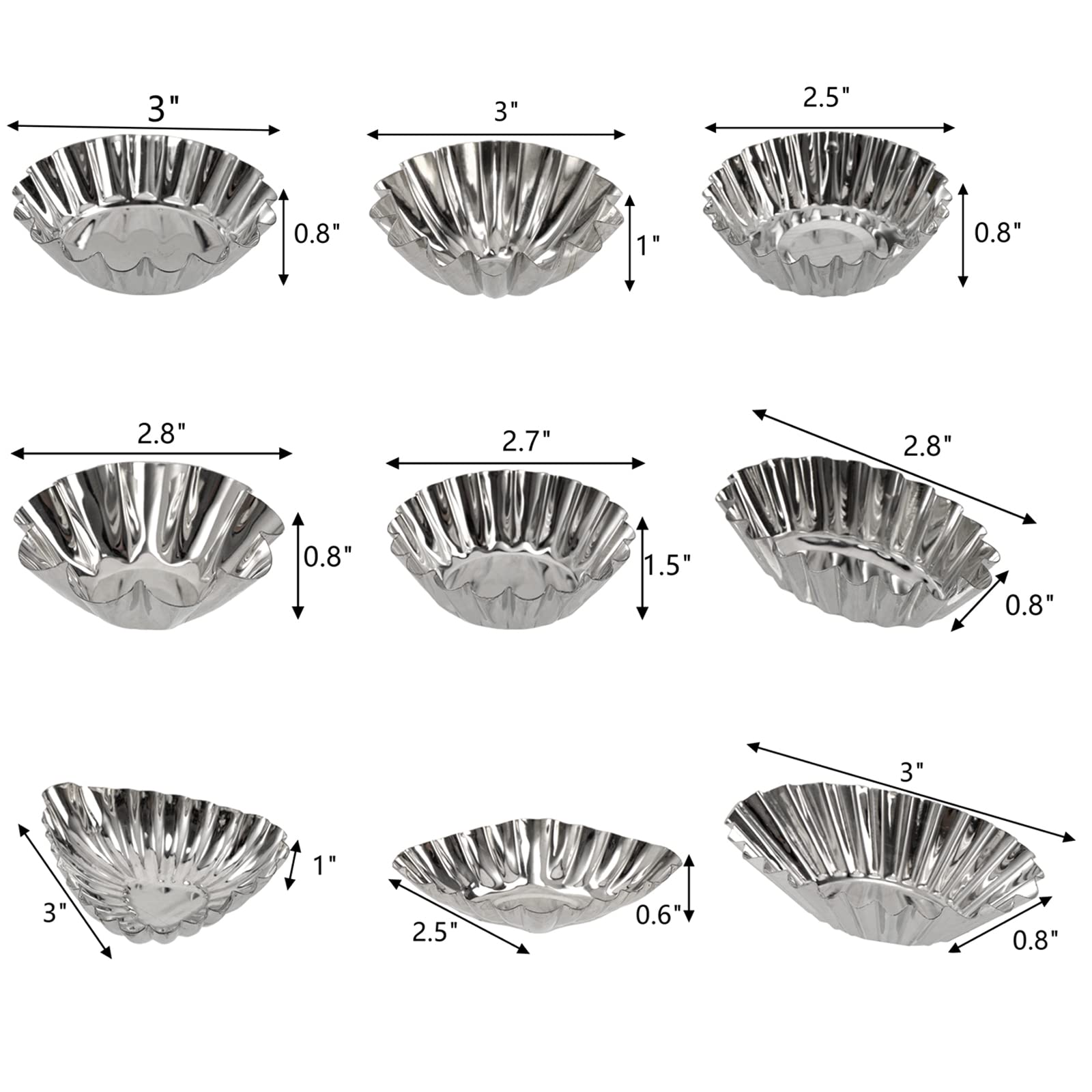 Dicunoy Set Of 36 Egg Tart Molds For Baking, Mini Tartlet Tins, Ensaymada Molder Filipino, Resuable Brioche Mold, Cupcake Cookie