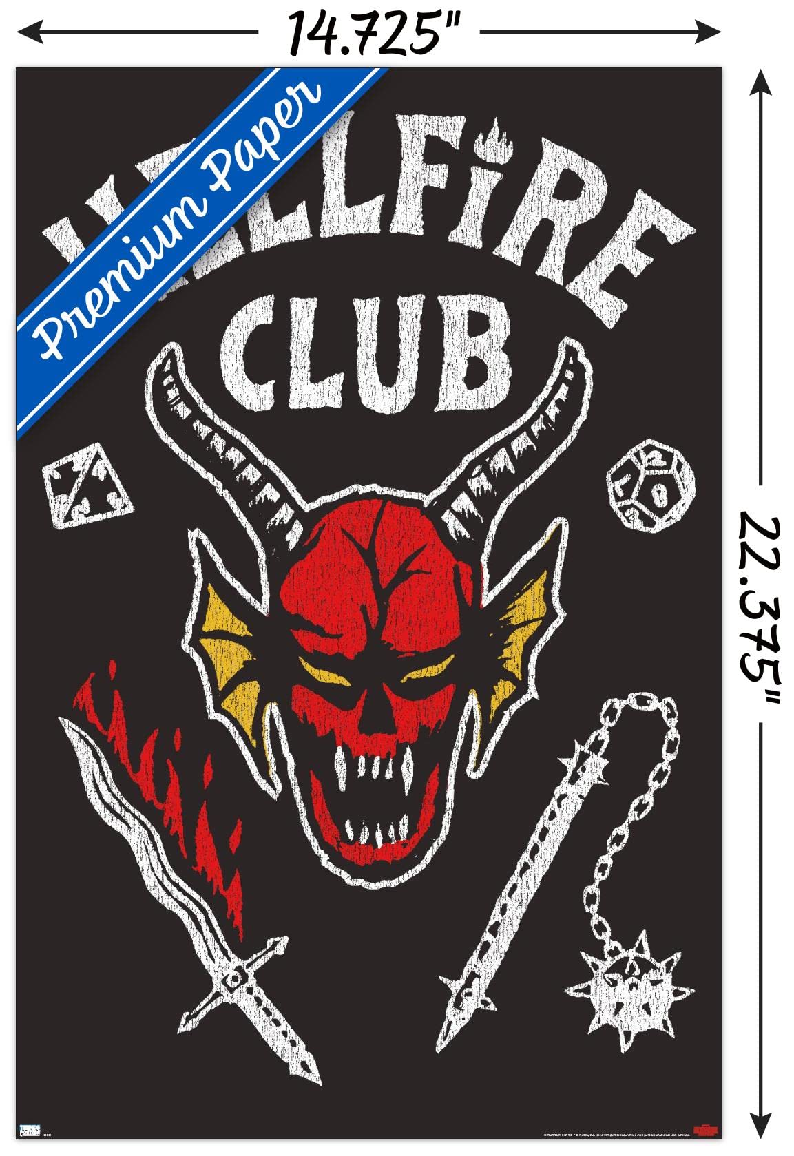 Trends International Netflix Stranger Things: Season 4 - Hellfire Club Wall Poster, 14.725'' X 22.375'', Premium Unframed Versio
