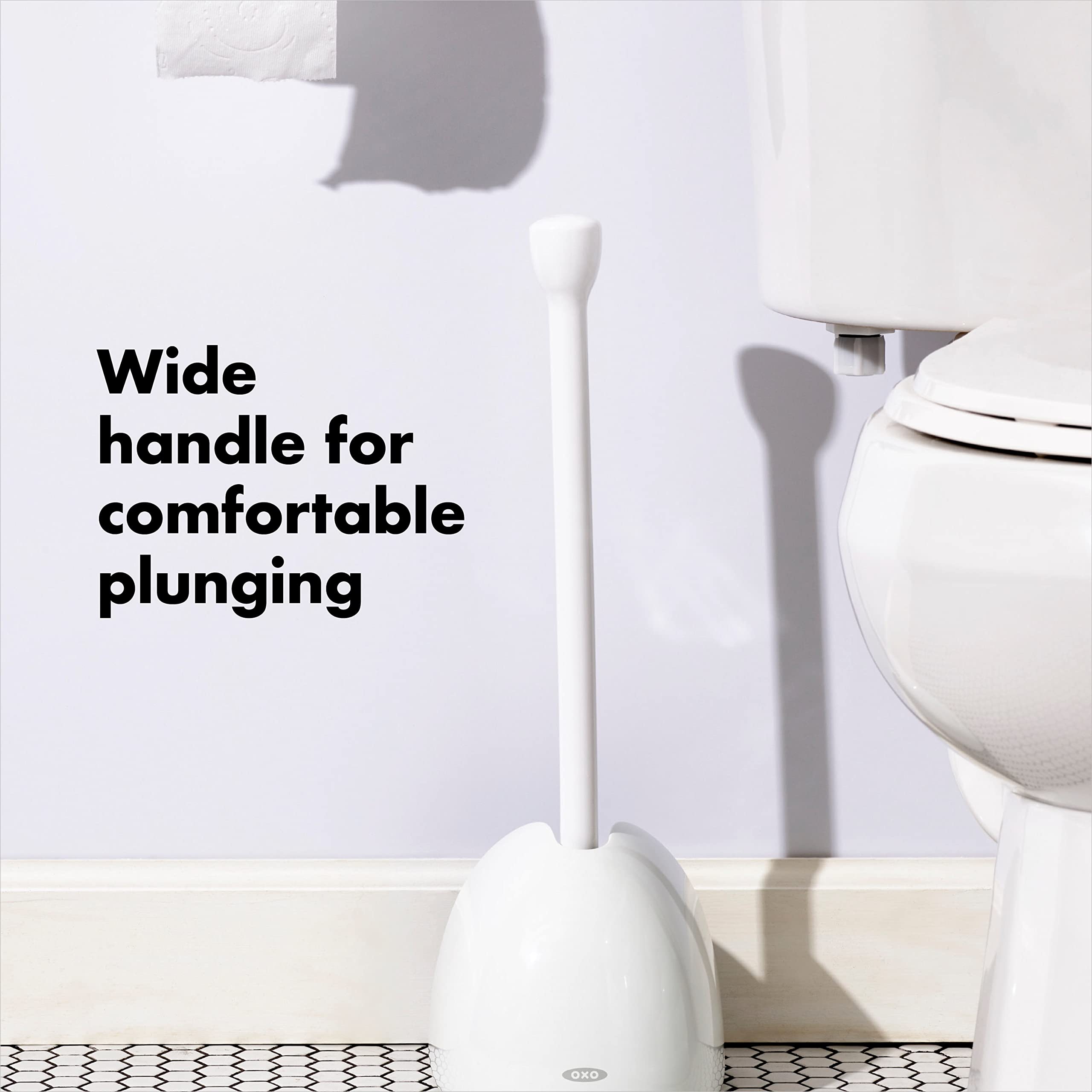 OXO Good Grips Toilet Plunger with Cover  White