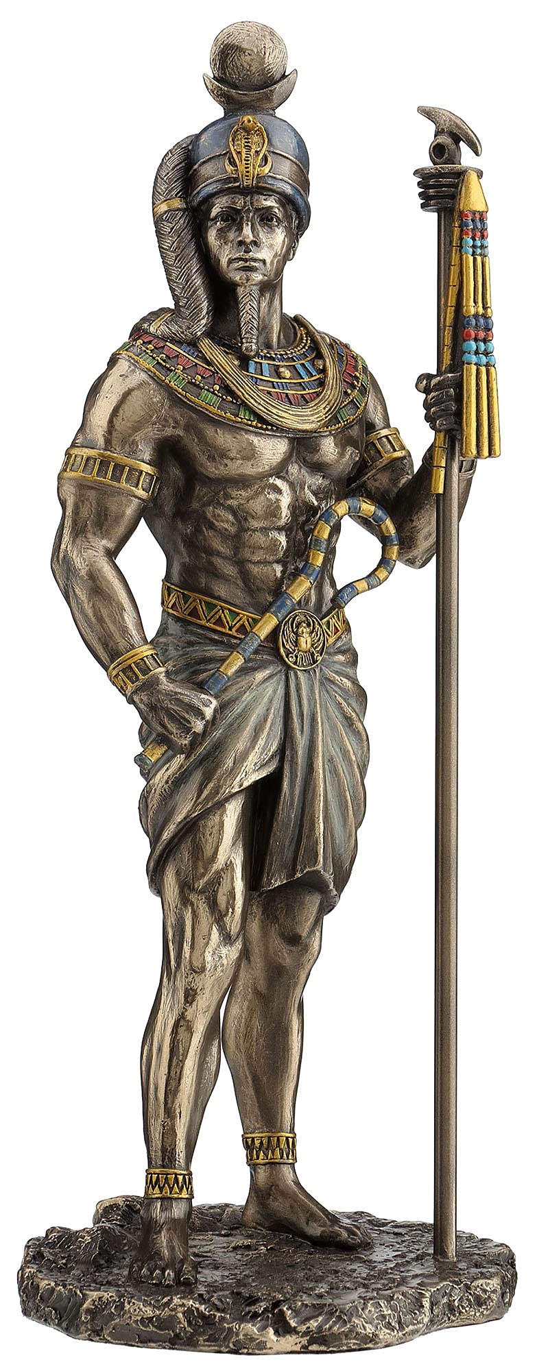 VERONESE DESIGN 10 3/4 Inch Khonsu Ancient Egyptian God of The Moon Cold Cast Resin Bronze Finished Statue
