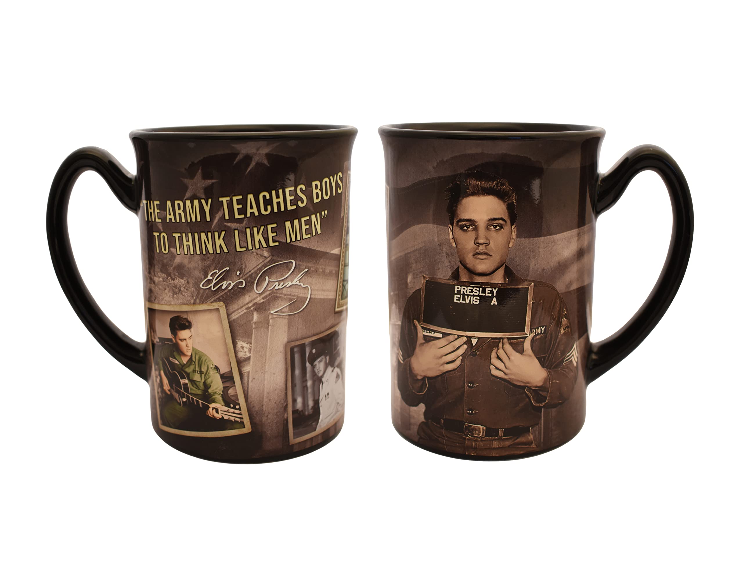 MidSouth Products Elvis Presley 16 Oz Mug with Army Photos