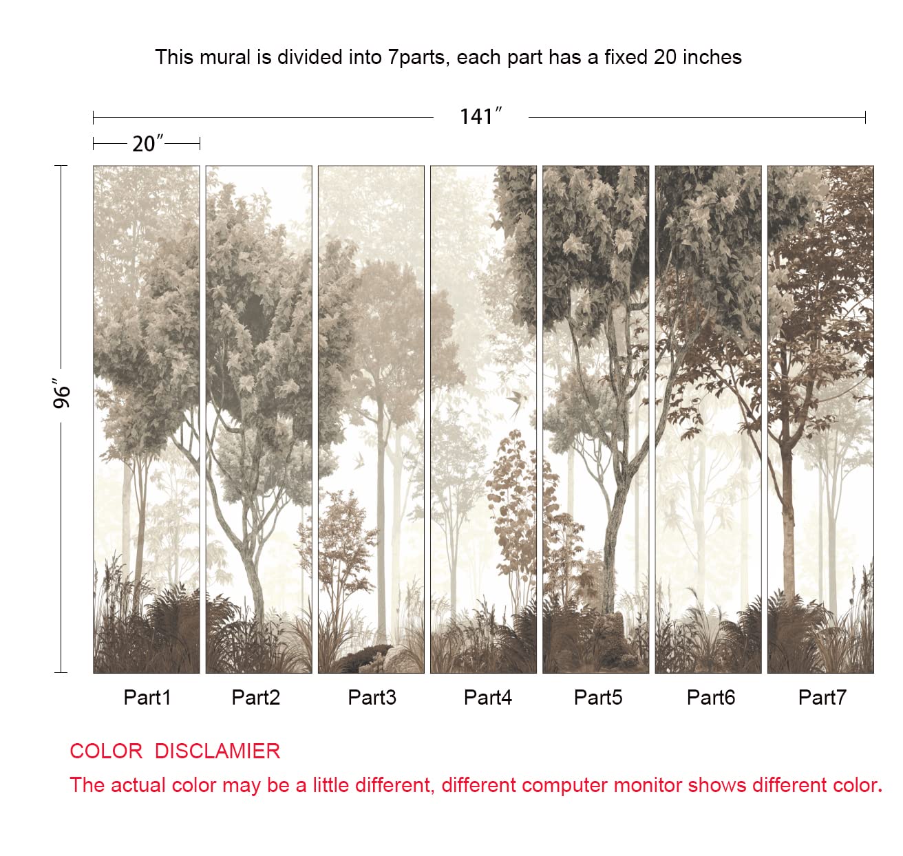 Mfwfm Vintage Forest Wallpaper Nature Wall Mural Wallpaper For Bedroom Living Room (Not Peel N' Stick)