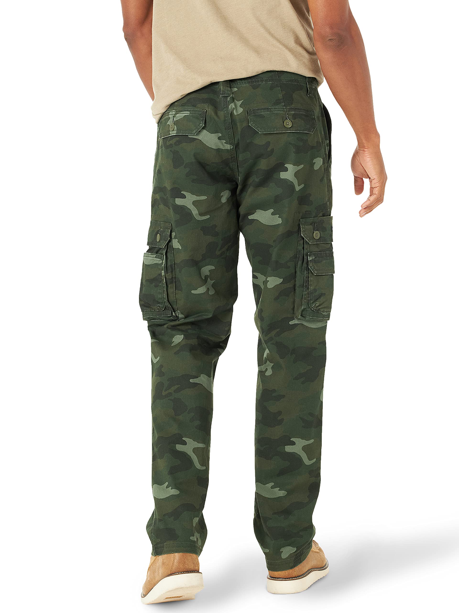 Lee Mens Wyoming Relaxed Fit Cargo Pant, Green Camo, 38W X 32L