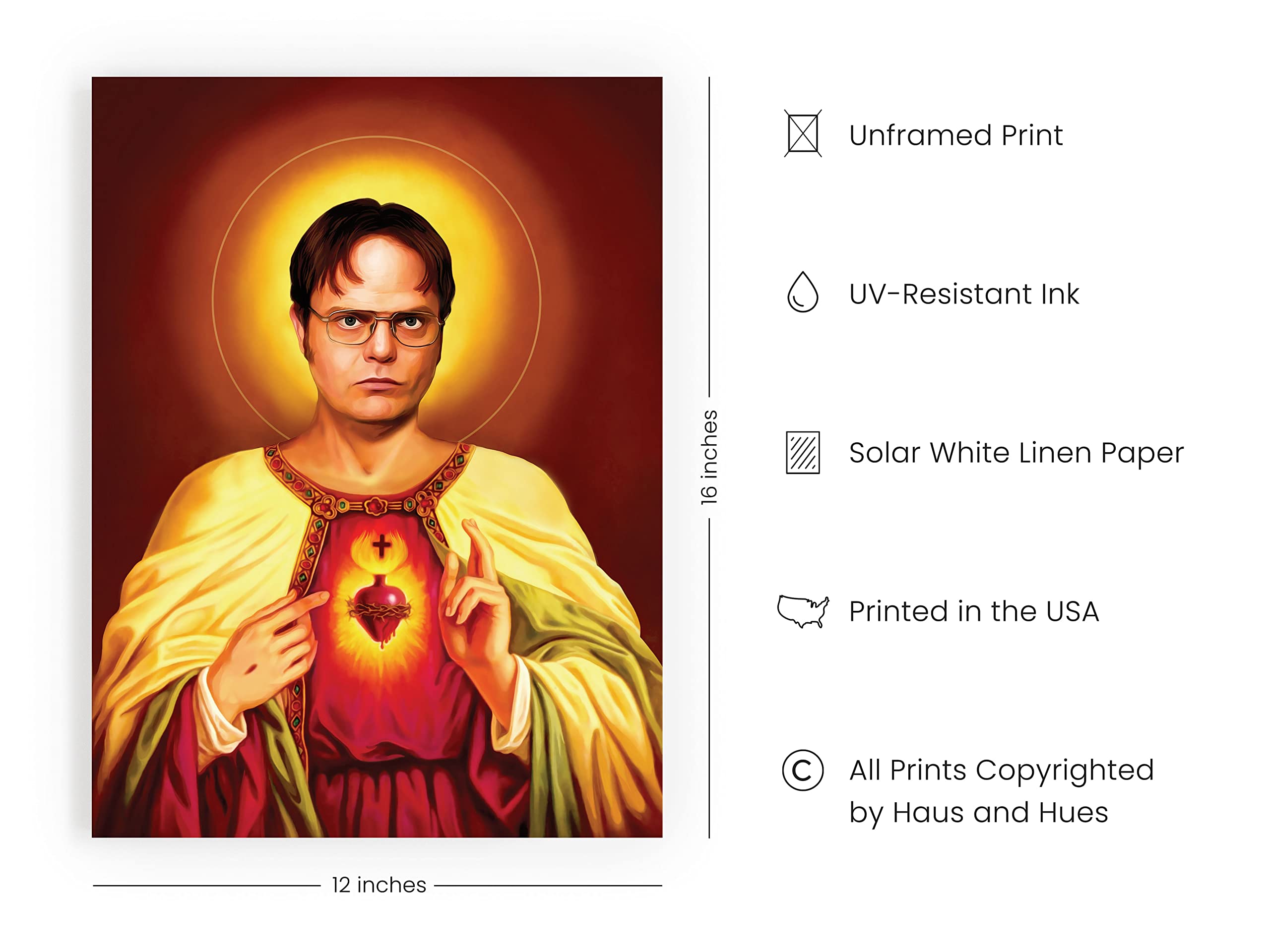 HAUS AND HUES Dwight Schrute Poster - The Office Wall Art, Unframed 12" x 16", Funny Decor for Fans and Workspaces