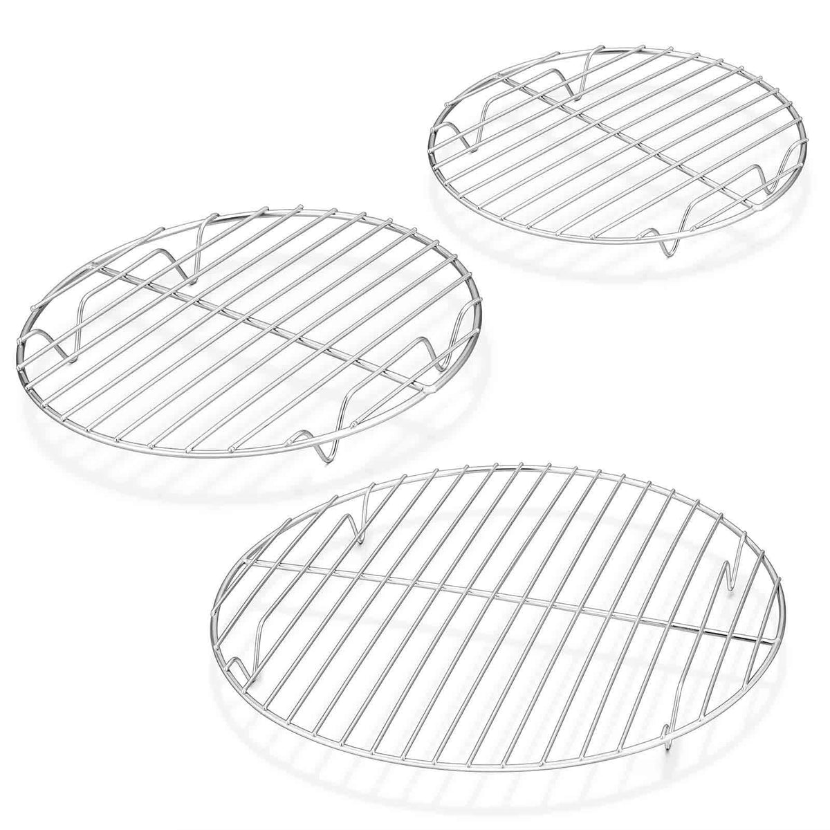 Teamfar Round Cooling Rack Set Of 3, 7 & 9 & 10 Inch, Stainless Steel Round Baking Steaming Rack Set, Fit For Oven/Pot/Air Fryer