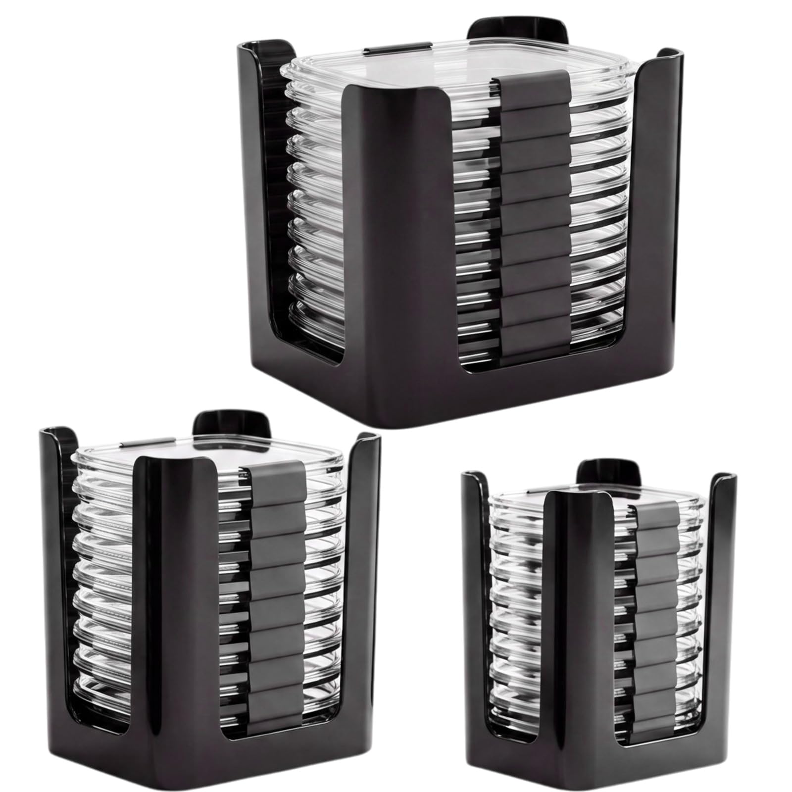 Yiyiring 3 Pcs Food Container Lid Organizer for Napon Lids, Stackable & Compact Lid Holder Rack for Kitchen Cabinet Storage, Ho