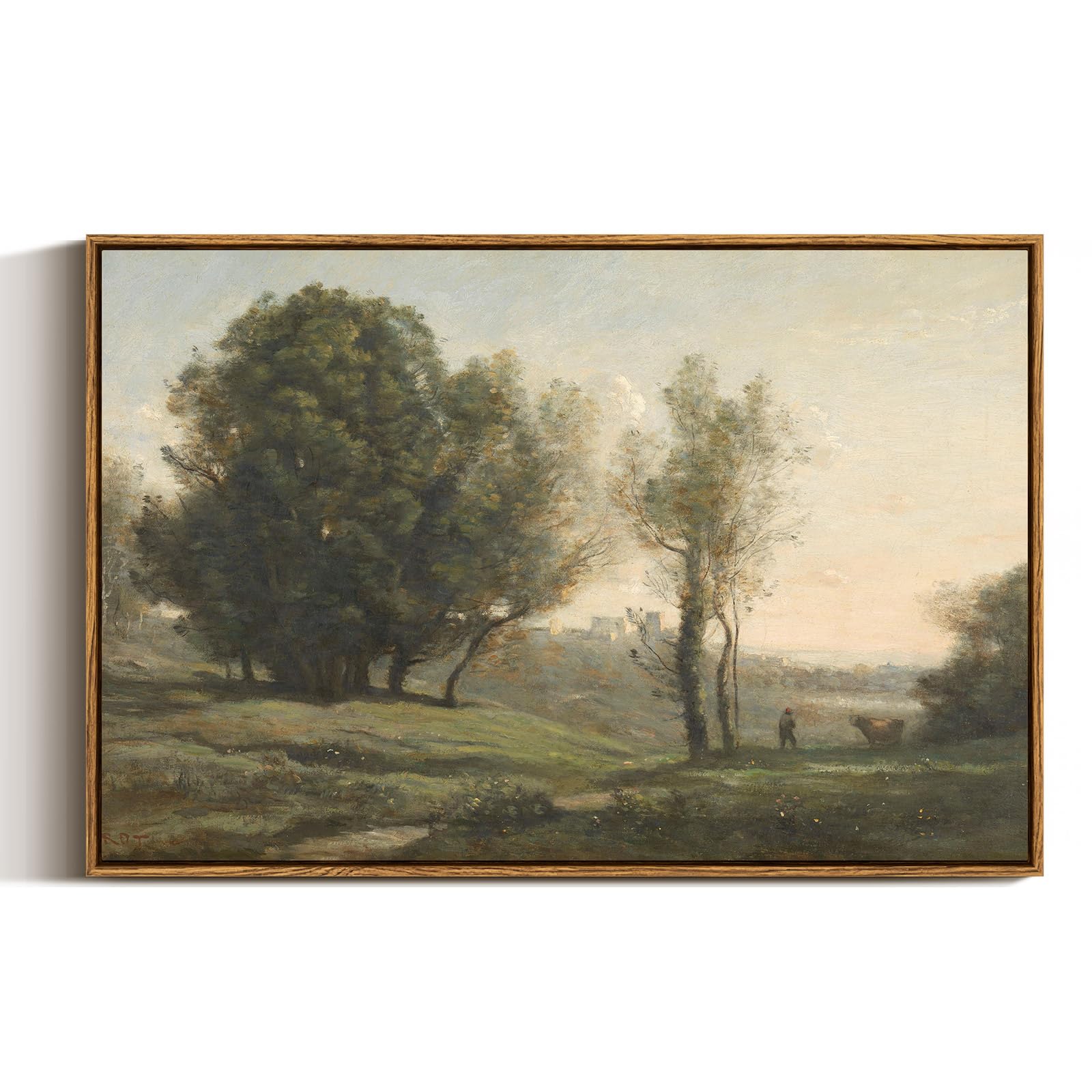 Arpeotcy Vintage Framed Rustic Wall Art Decor, Bedroom Living Room Country Scenery Paintings Wall Decor, Large Canvas Prints Art