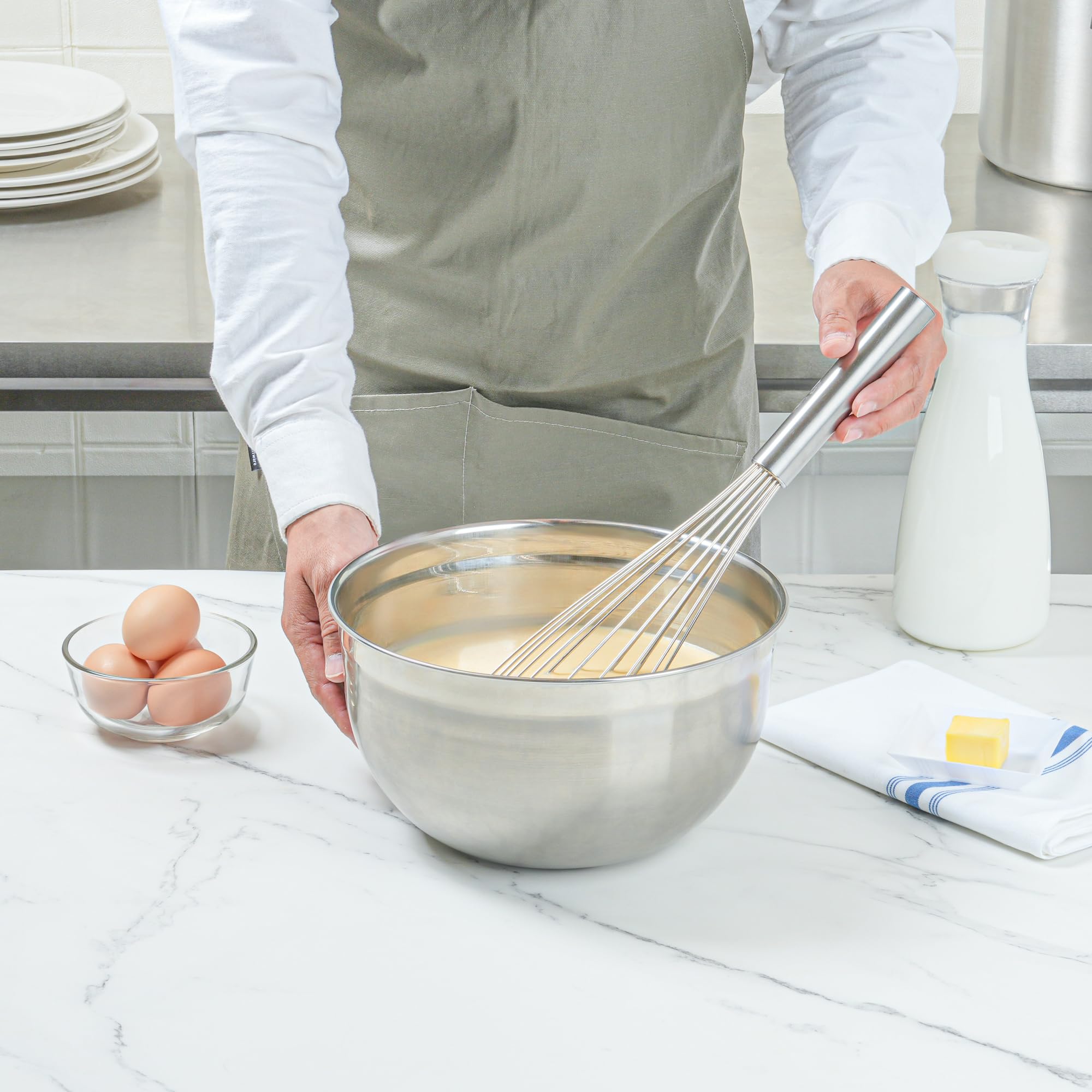 Restaurantware Met Lux 16 X 3 X 3 Inch Baking Whisk 1 French Whisk With Ergonomic Handle - Dishwashable Won'T Corrode Stainless