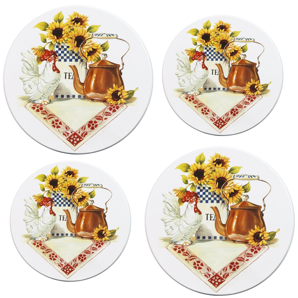 Reston Lloyd, Burner Covers For Electric Stovetop, Decorative Lightweight Tin Covers, Set of 4 (2-8 inch & 2-10 inch), Conceals 