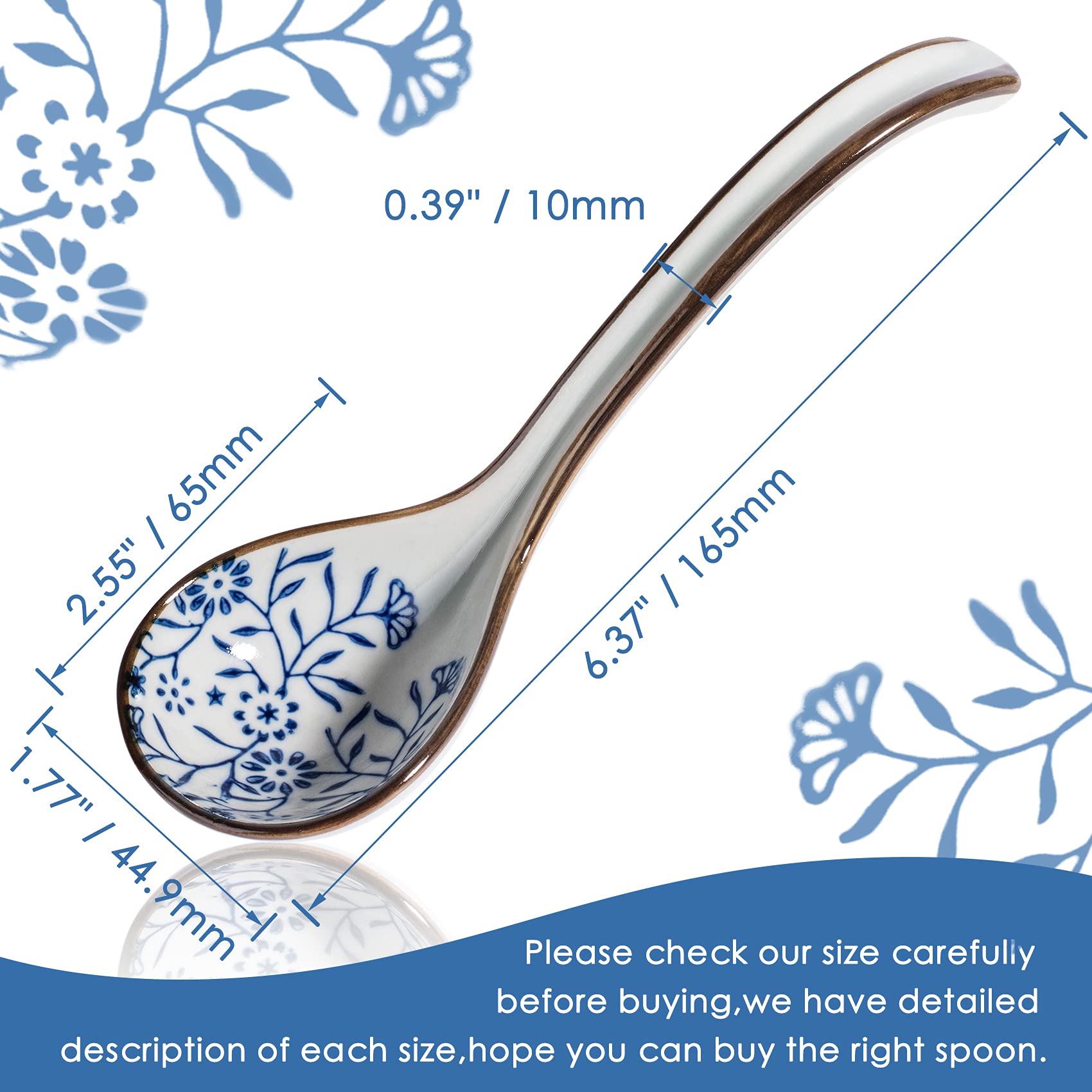 Ceramic Soup Spoon 4 Pcs Hand-Made