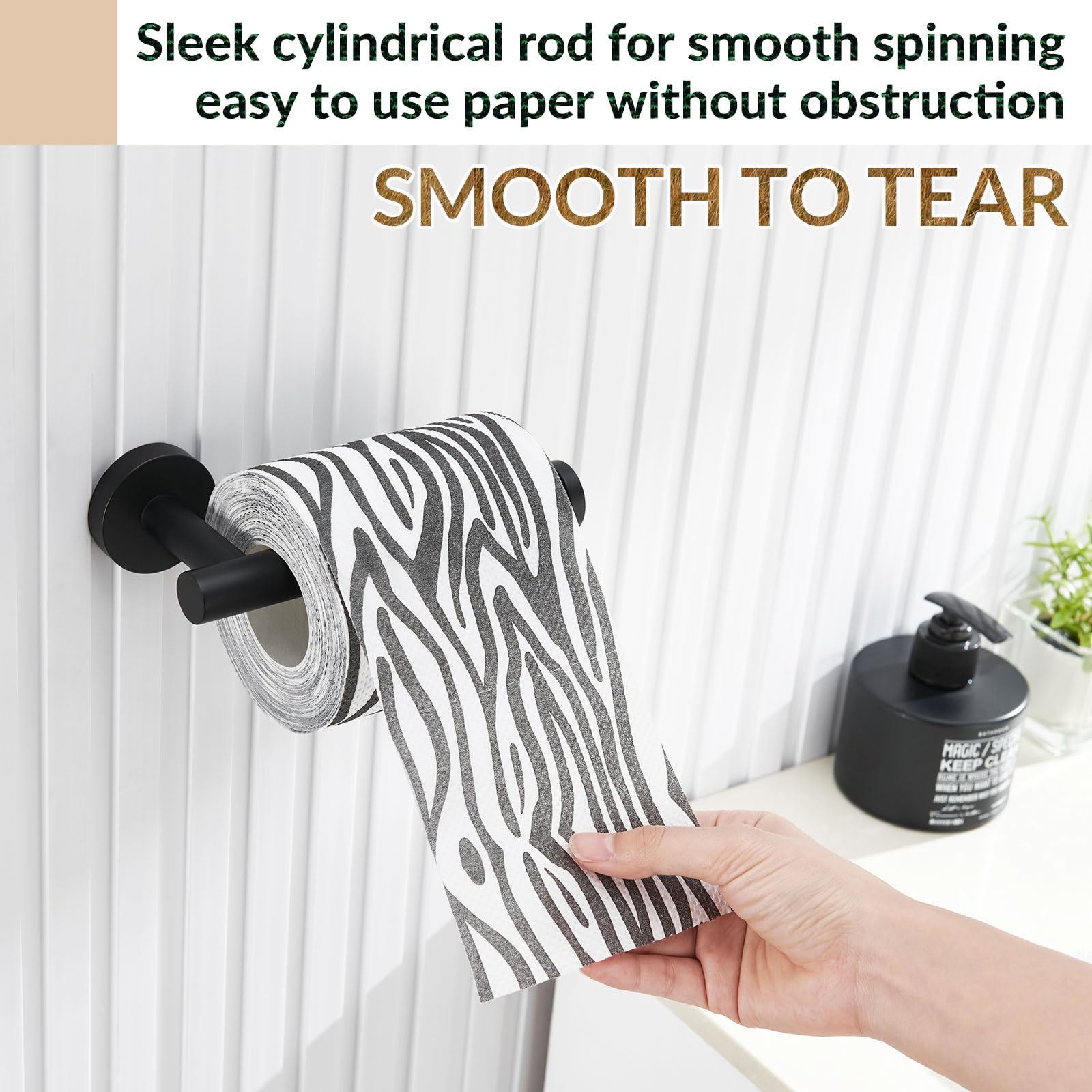 APLusee Matte Black Toilet Paper Holder  Stainless Steel Tissue Roll Hanger  Round TP Dispenser Wall Mount for Bathroom  Kitchen  Washroom