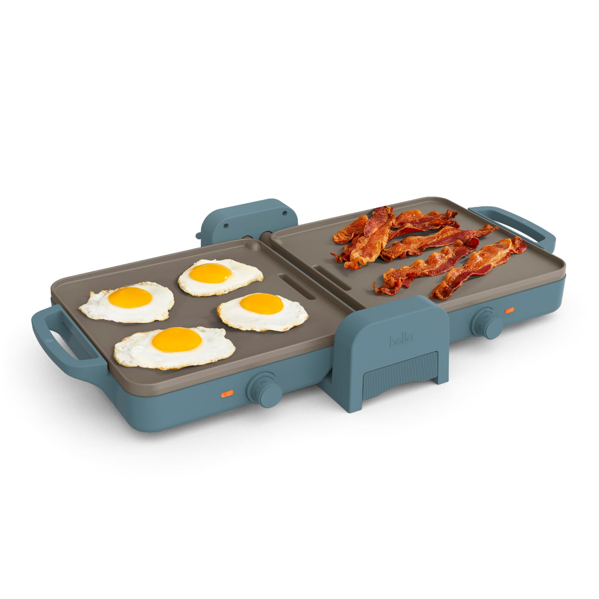 Bella 10X 20 Ceramic Fold-N-Store Dual Temp Griddle, Fits-Anywhere Kitchenware, Evergood Ceramic Nonstick Coating, 2 Tempera