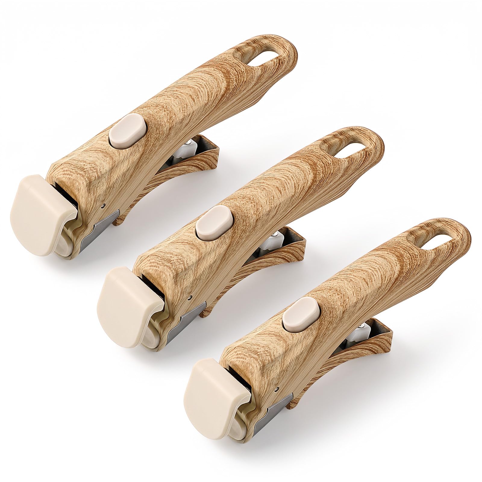 moheaaei 3 Pack Removable Pot Handle Wood, Detachable Wooden Handles for Pots and Pans, Universal Cookware Handle for Thin Edge 
