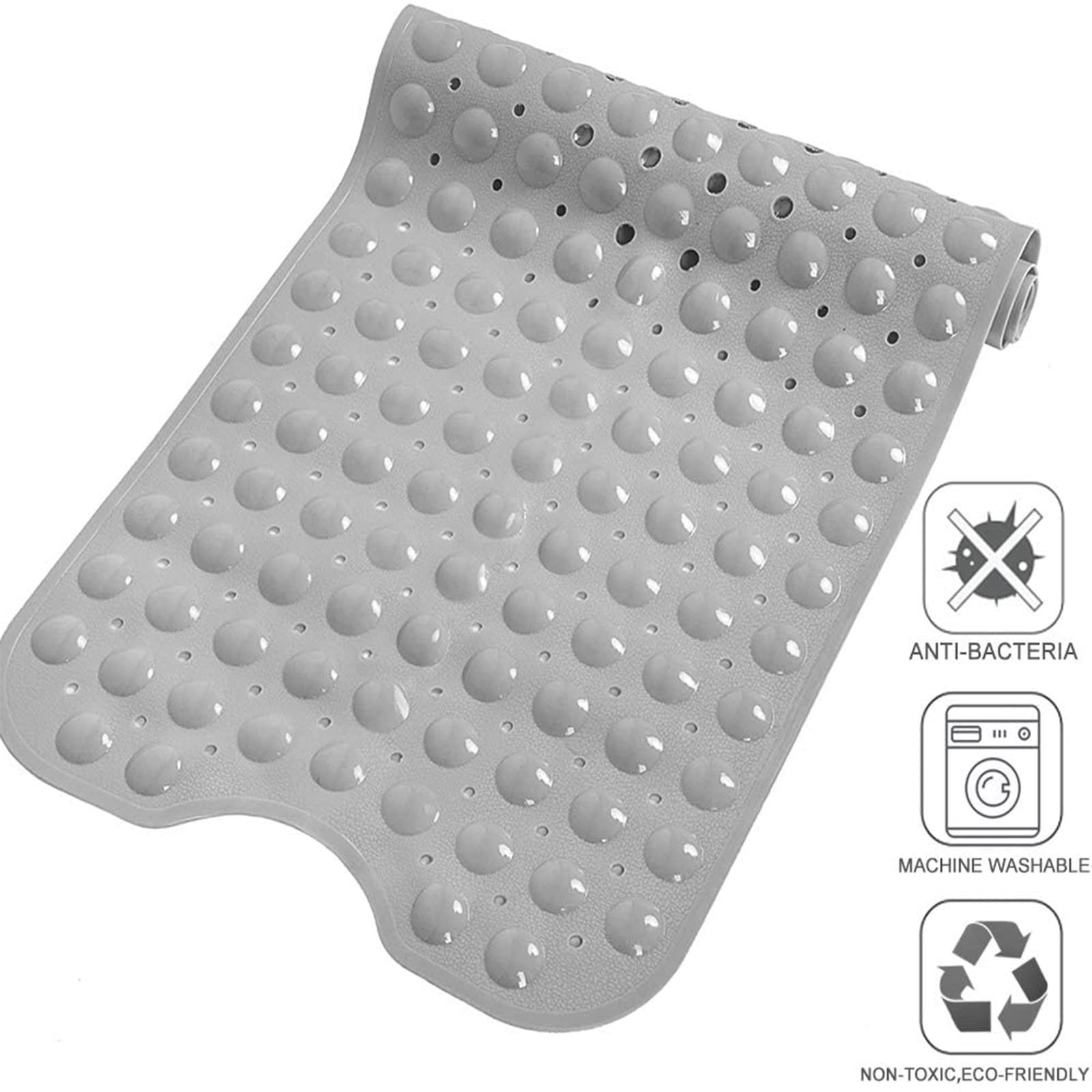 Anti Slip Extra Long Bathtub And Shower Mat 39'' X 16'', Wet Floor Non-Slip For Elderly & Kids Bathroom, 30% Longer Bathtub Mats