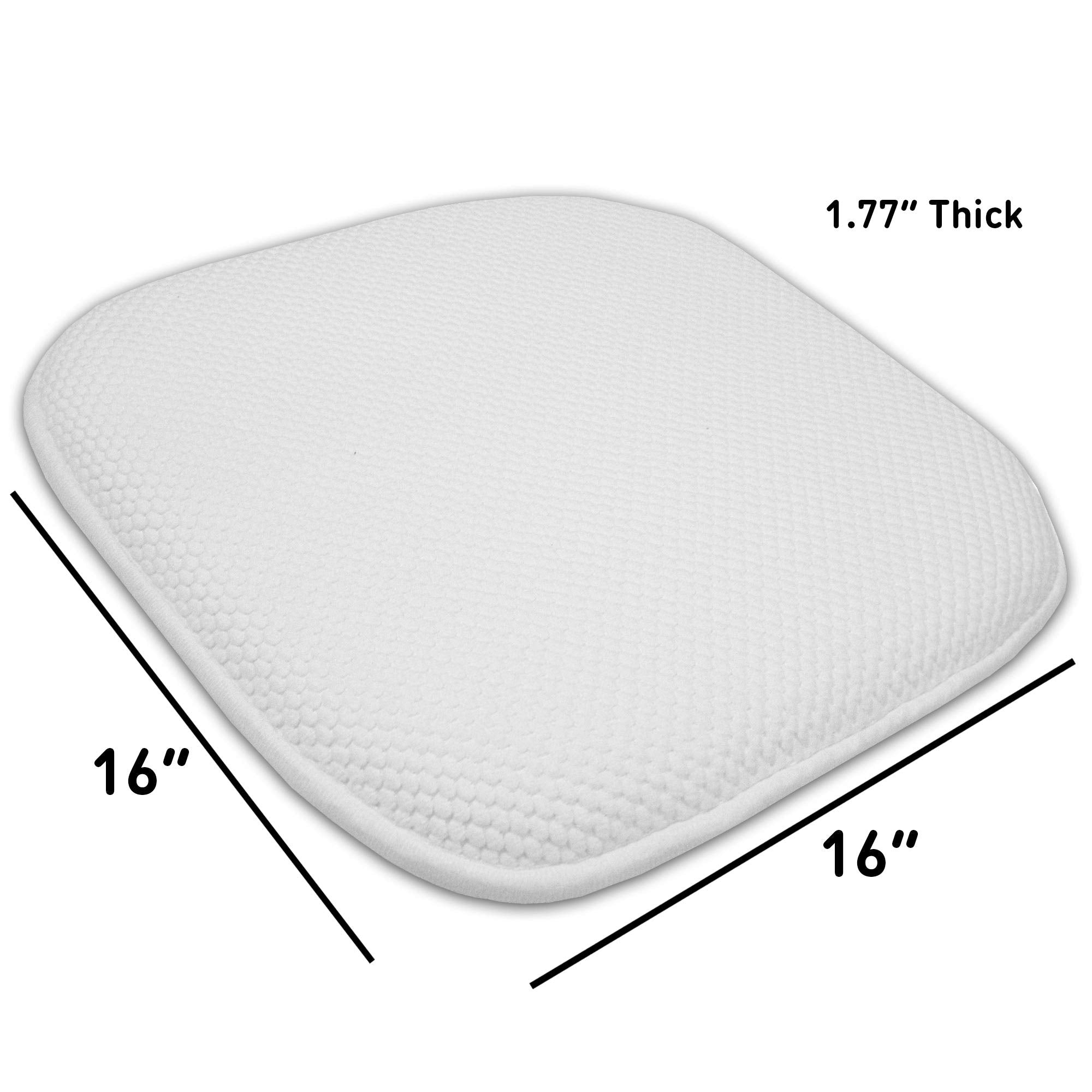 Sweet Home Collection Cushion Memory Foam Chair Pads Honeycomb Nonslip Back Seat Cover 16'' X 16'' 6 Pack White