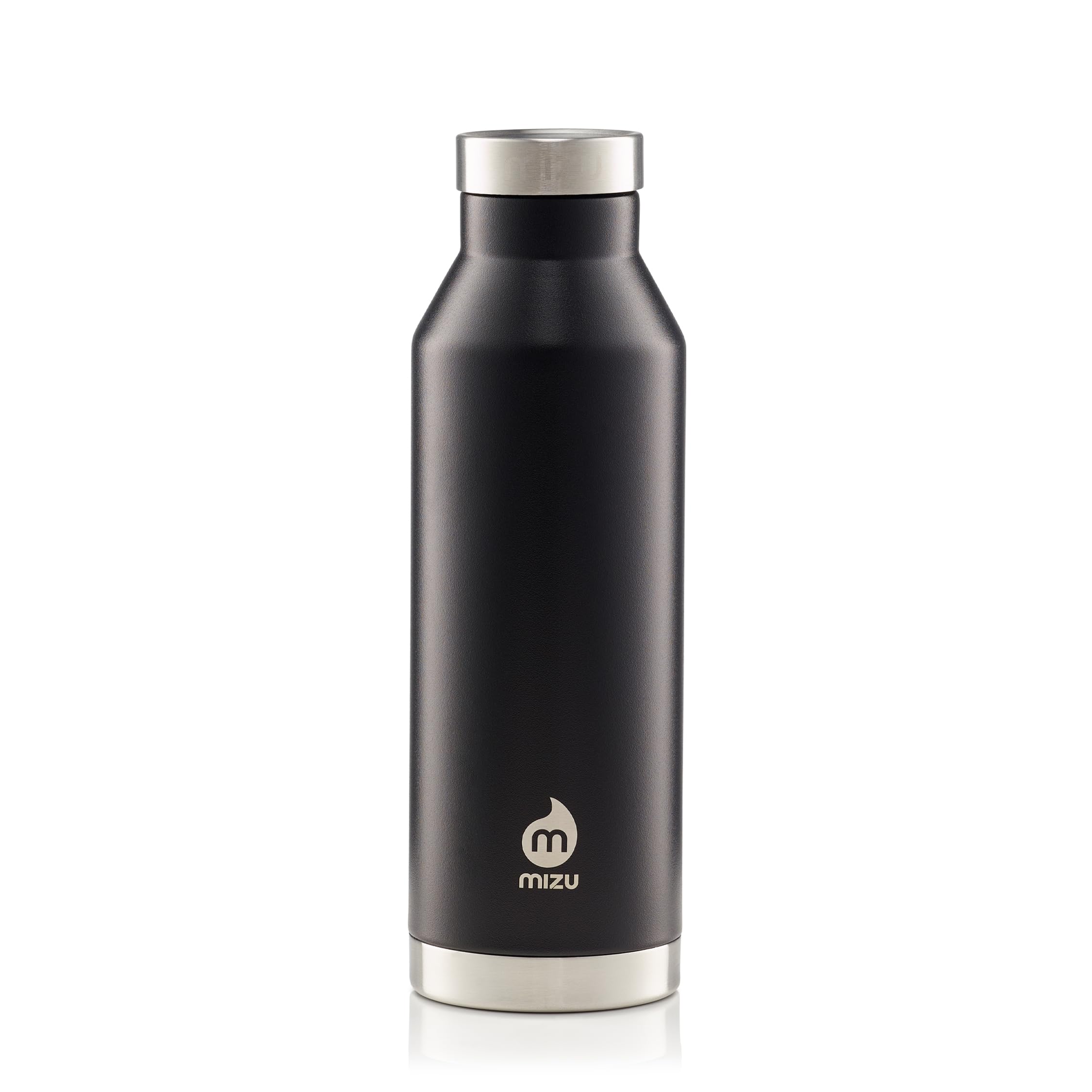Mizu V6 Insulated Stainless Steel Water Bottle, 560 ml, Black, Vacuum Insulated, Leak Proof Cap, Model M1120101.3001