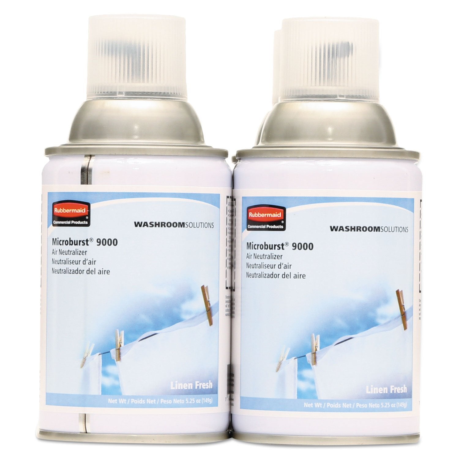 Rubbermaid Commercial Standard Air Freshener Aerosol Refill For Microburst 9000, Linen Fresh (Fg4012441)