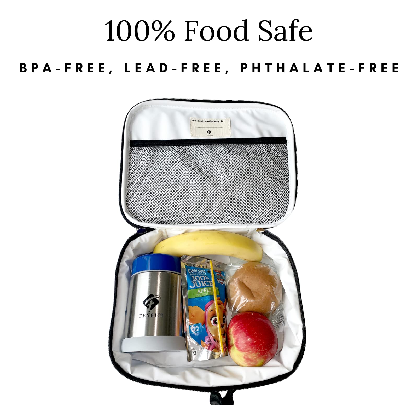 Fenrici Tartan Lunch Box For Girls, Boys, Kids, Insulated Lunch Bag, Soft Sided Compartments, Spacious, Bpa Free, Food Safe, 10.