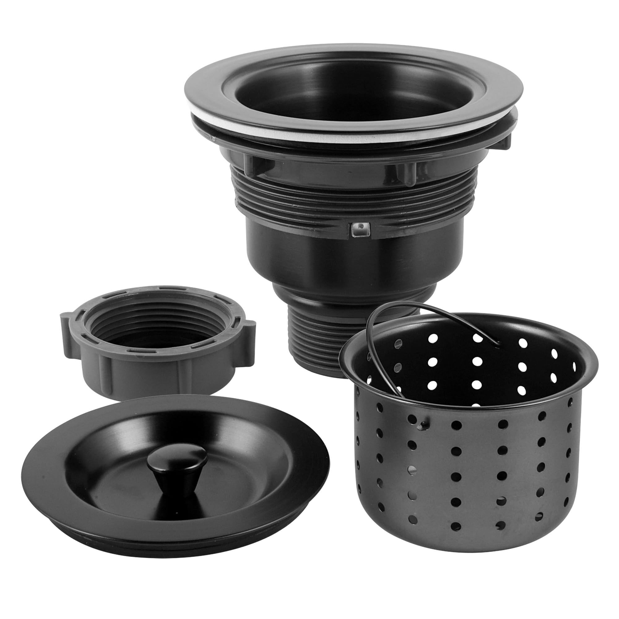 Lqs Kitchen Sink Drain Assembly, Kitchen Sink Strainer And Stopper With Deep Removable Waste Basket, Sink Basket Strainer With D