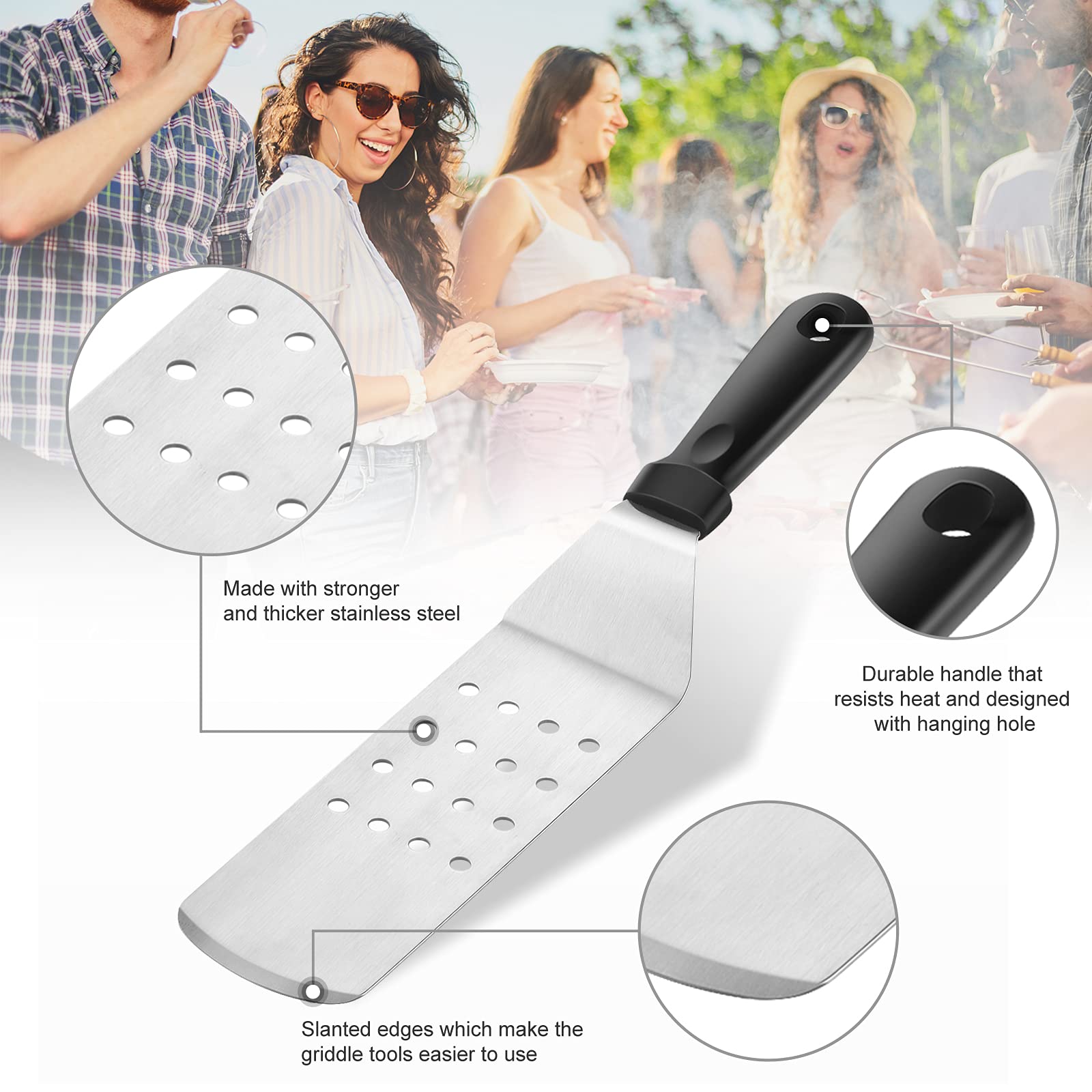 Griddle Accessories Kit  19 Pcs Flat Top Grill Accessories Set for Blackstone and Camp Chef  Griddle Tools Set with Basting Cover  Spatula  Scraper  Bottle  Tongs  Egg Ring for Outdoor BBQ and Camping