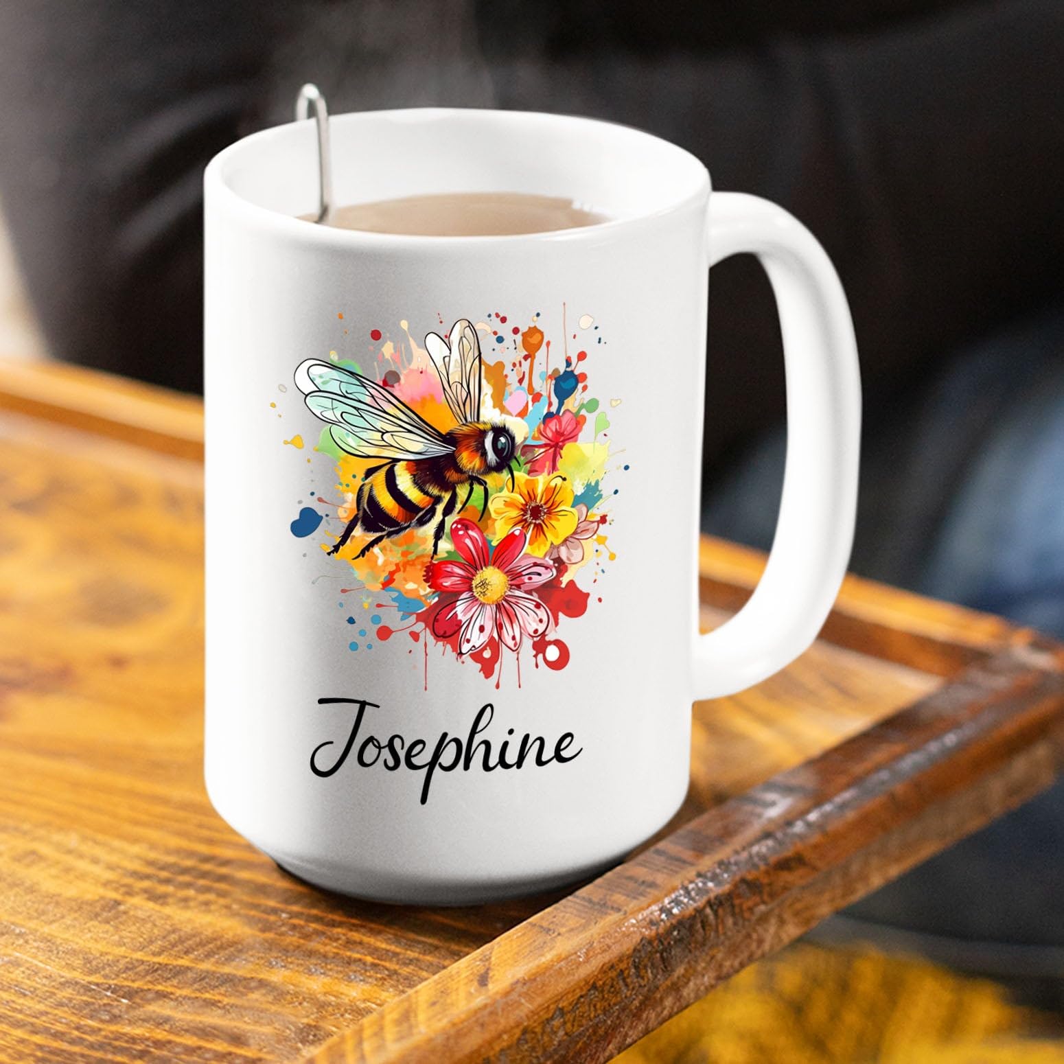 Personalized Bee Coffee Mug Cup Gift For Men Women Bee Lover Birthday, Customized Bee Honey Coffee Cup With Choose Name, Unique