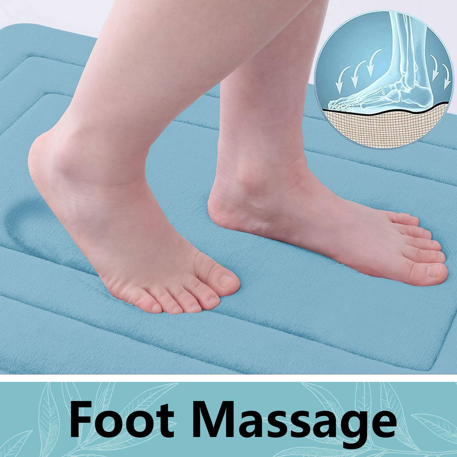 Arotive Memory Foam U-Shaped Toilet Rugs 47X24, Super Soft Absorbent Contoured Bathroom Rugs, Machine Washable Contour Bath Mats