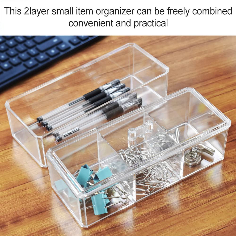 Kimchomerse Qtip Holder Dispenser, 2Layer Cotton Ball Holder For Cotton Swab, Cotton Pad Container For Bathroom Vanity Counterto