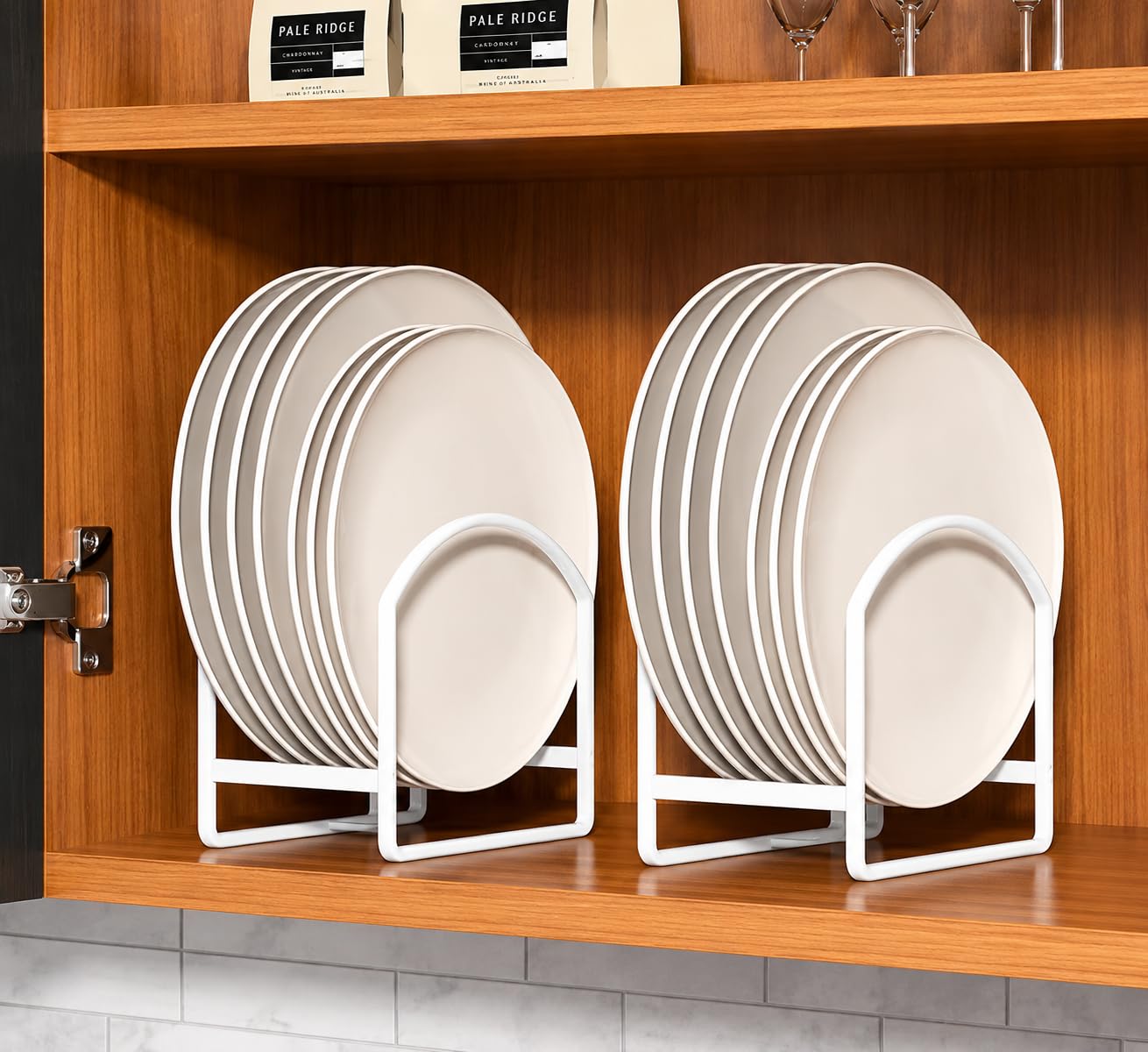 Usvior Plate Stand For Kitchen | Plate Rack Stand For Kitchen Cabinet & Counter Top | HeavyDuty Dish Organizer & Holder | Rustp