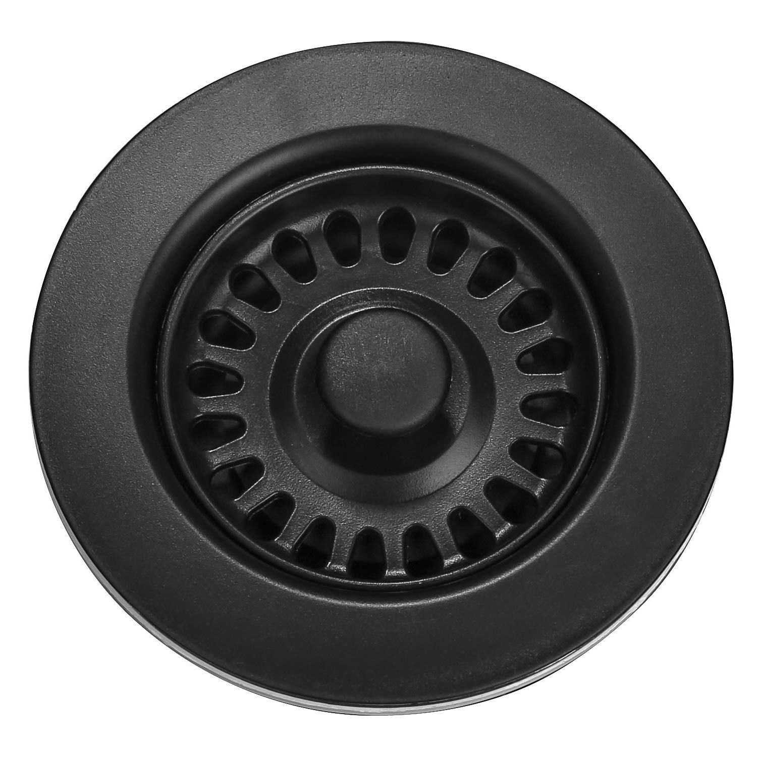 Serene Valley 3-12 Inch Kitchen Sink Strainer Assembly With Stopper For Matching Color Of Granite Or Fireclay Sinks (Black)