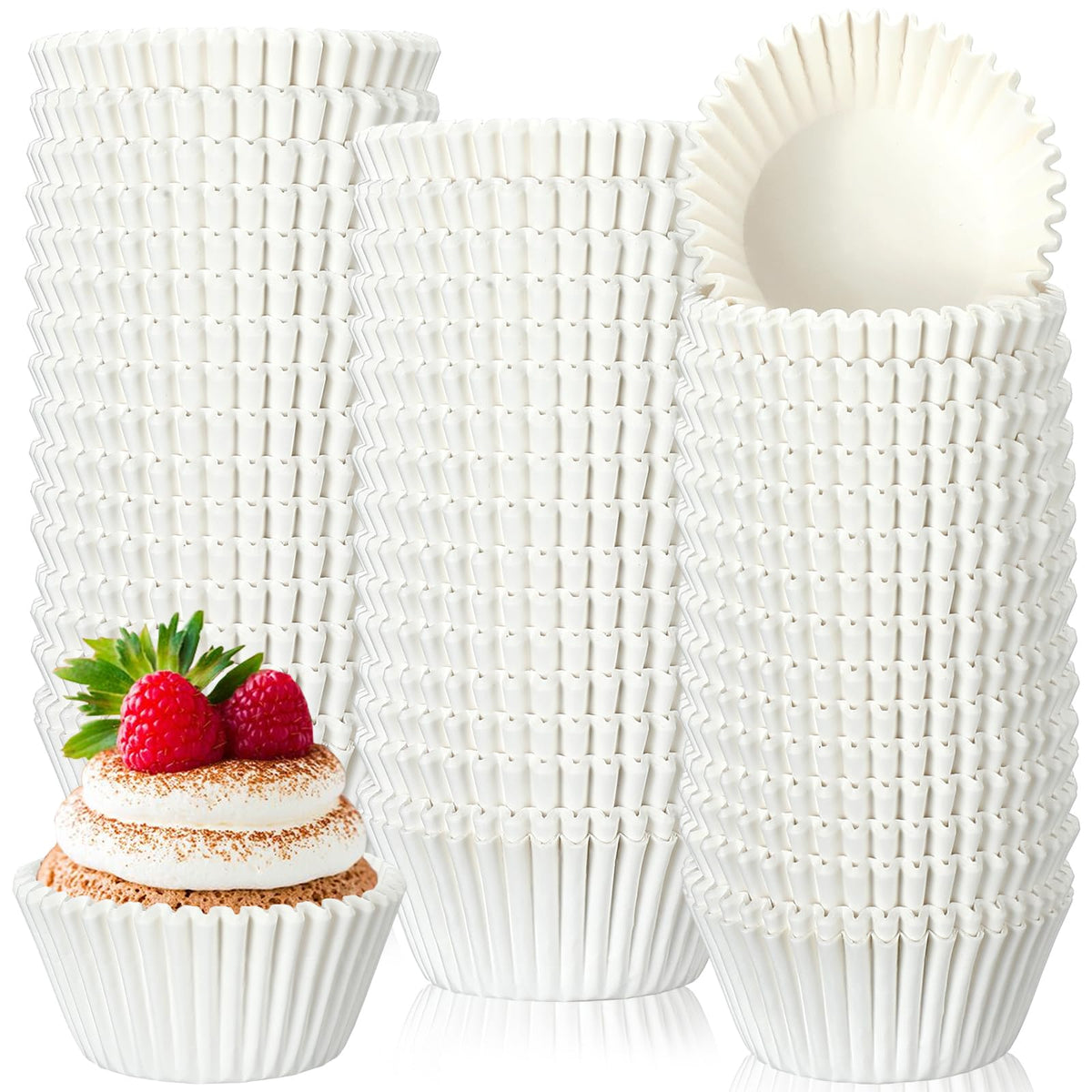 Jinei 5000 Pcs White Cupcake Liners Bulk Cupcake Liners For Baking Paper Cupcake Wrappers Paper Muffin Liners 1.97 Inch Baking C