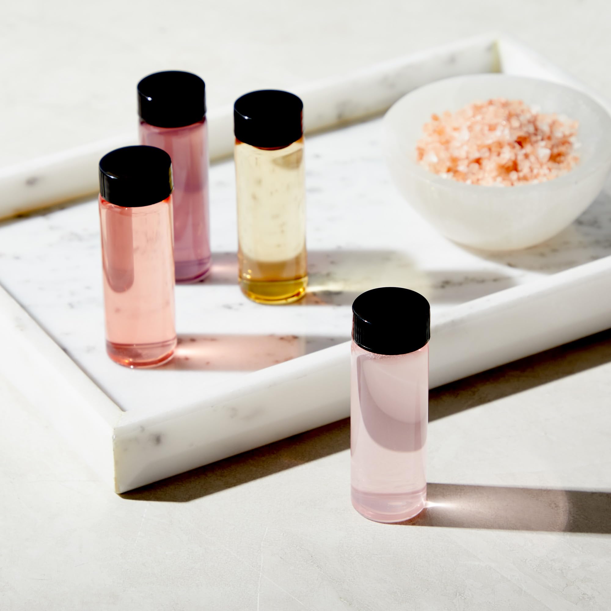 30 Pack Clear Liquid 1 Oz Glass Bottles With Caps For Cosmetics, Makeup, Sample Liquid Storage (30 Ml)