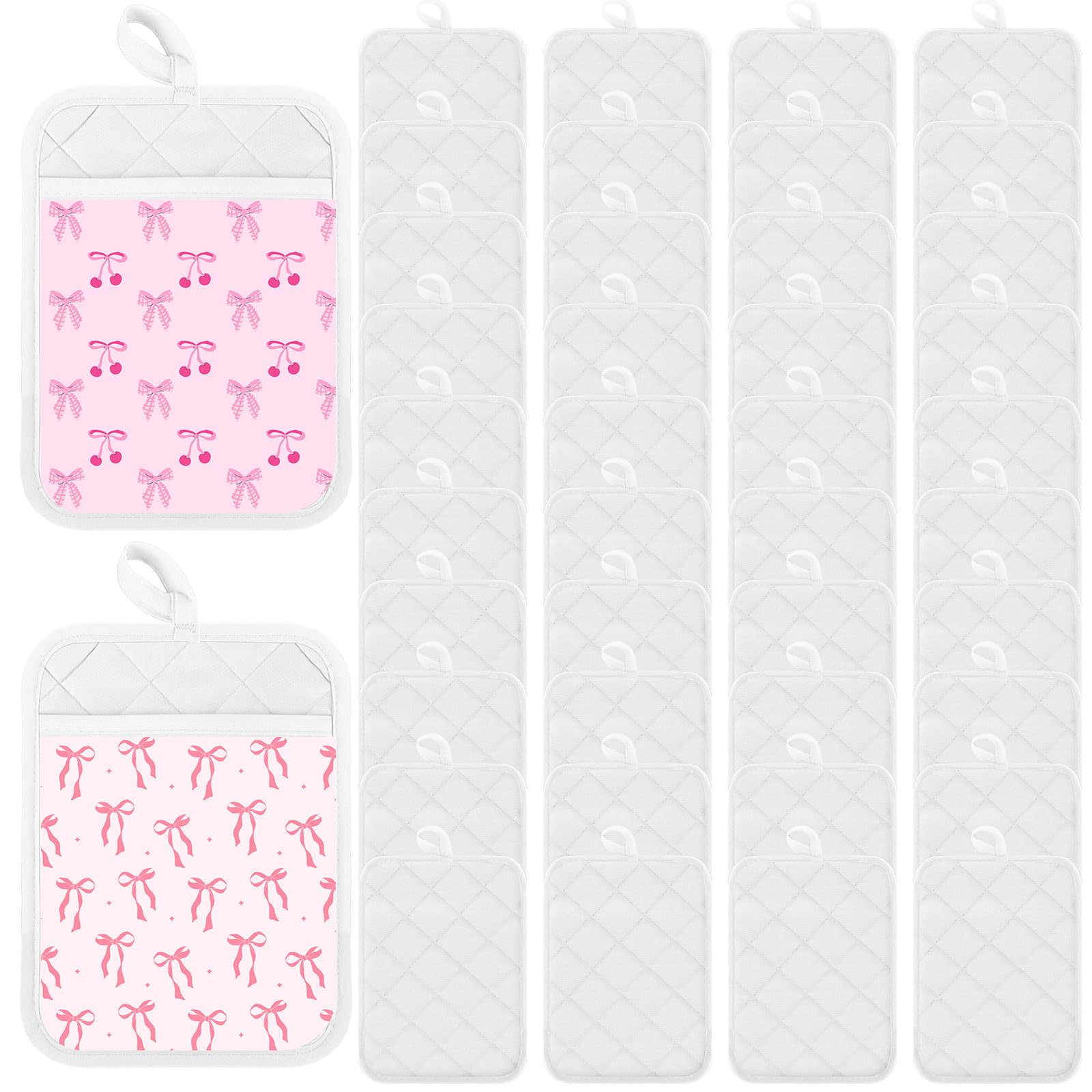 Hoolerry 40 Pieces 7x 9 Sublimation Pot Holders with Pocket, White