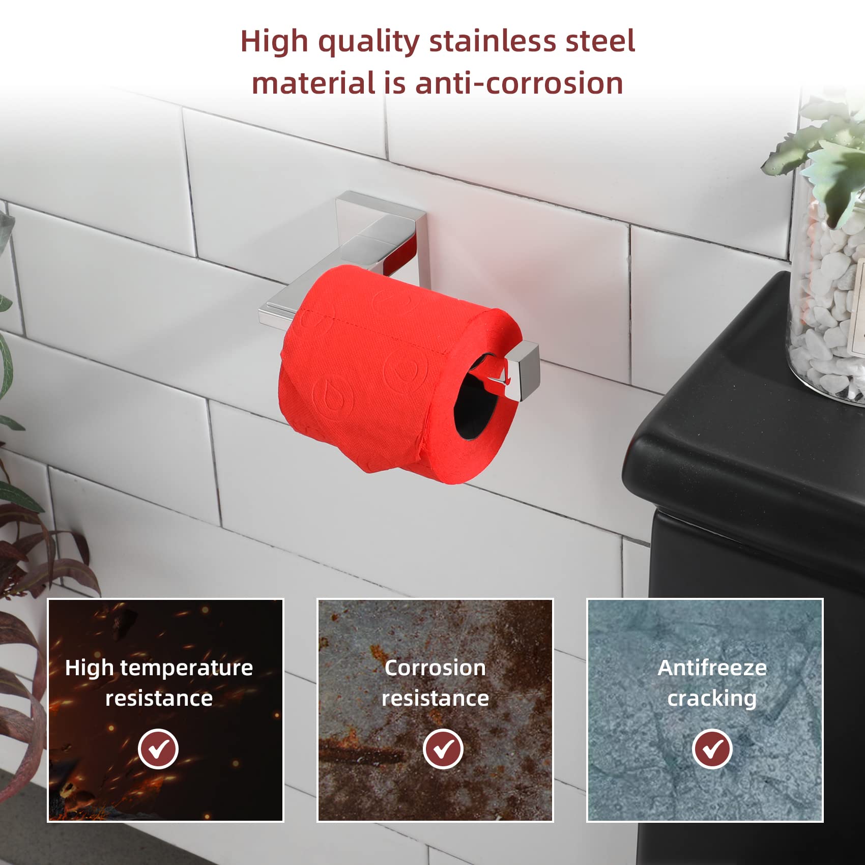 Kokosiri Chrome Toilet Paper Holder For Kitchen Bathroom Washroom Toilet Tissue Roll Holder Hold Mega Rolls Stainless Steel, Wal