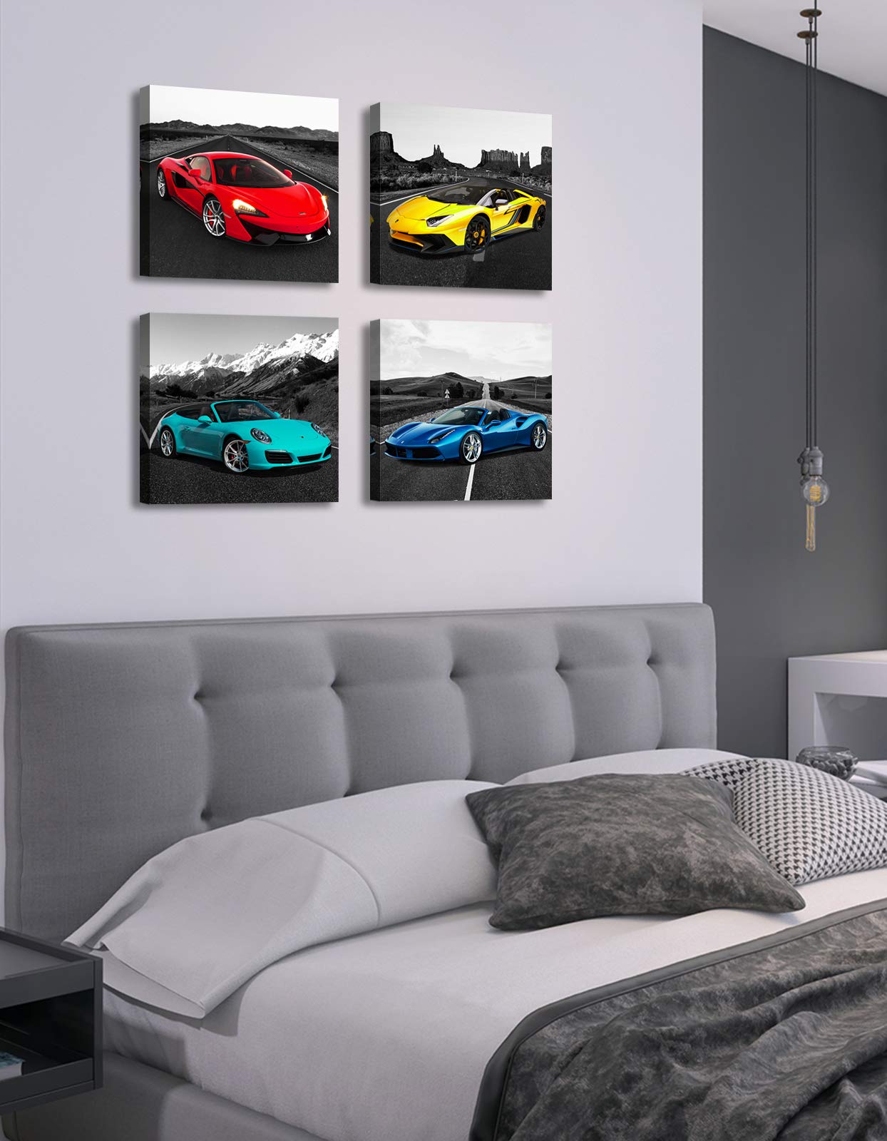 Jiazugo Car Pictures Posters Black And White Wall Decor Art For Teen Boys Room Mens Bedroom Office Canvas Framed Ready To Hang 1