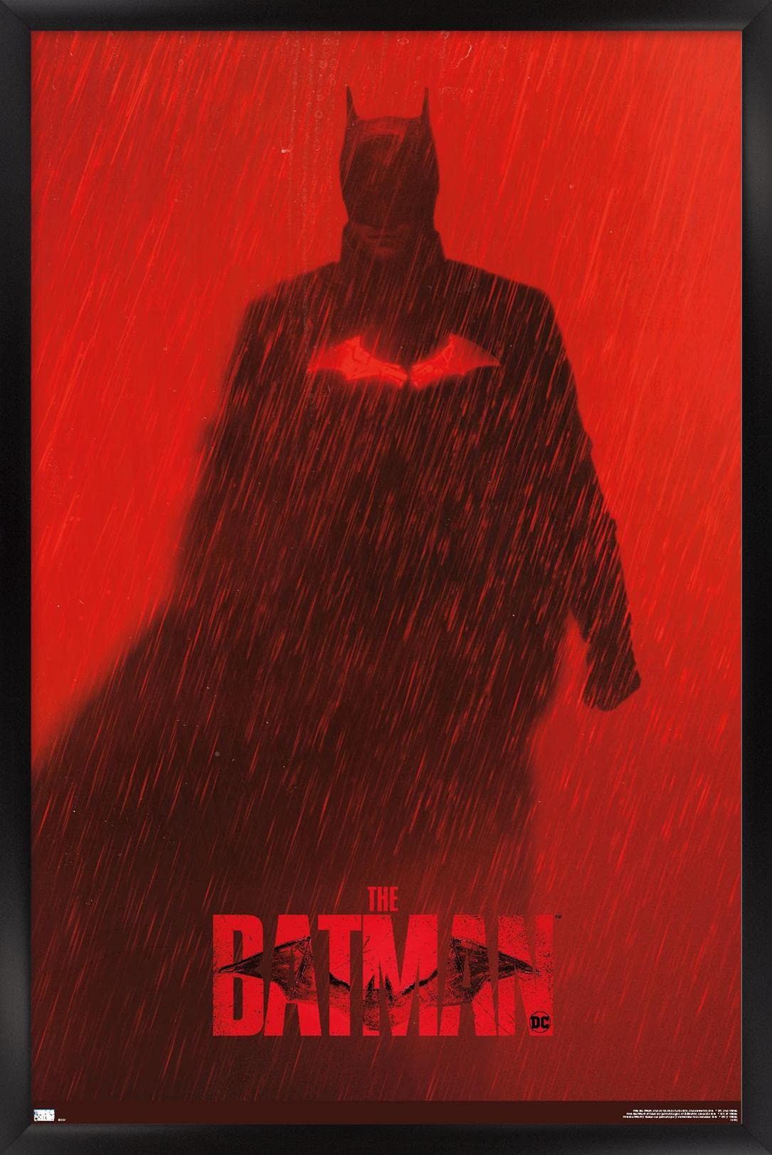 Trends International Dc Comics Movie The Batman - Batman Teaser One Sheet Wall Poster, 14.725'' X 22.375'', Black Framed Version